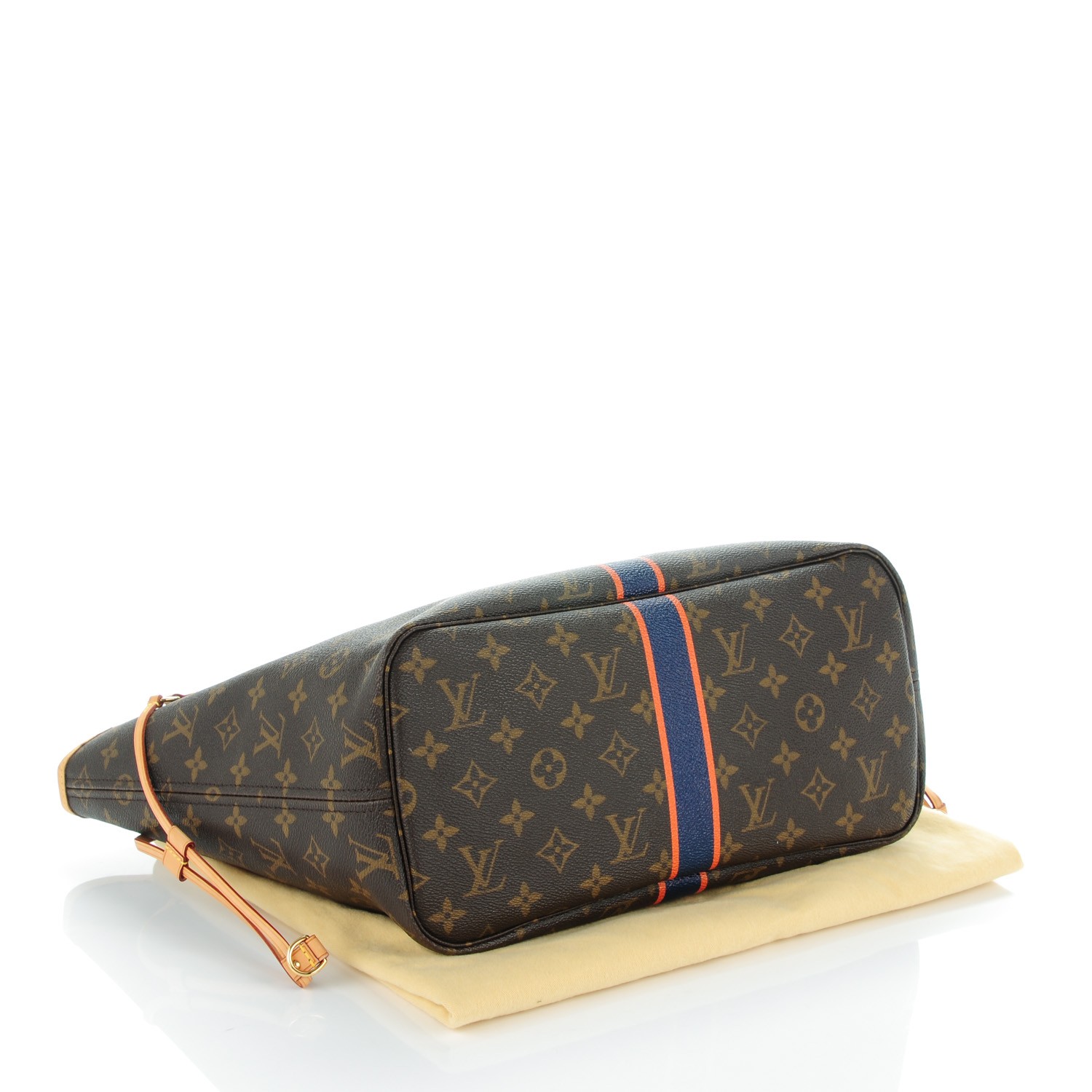 LOUIS VUITTON Mon Monogram Neverfull MM Blue Marine Orange 158648