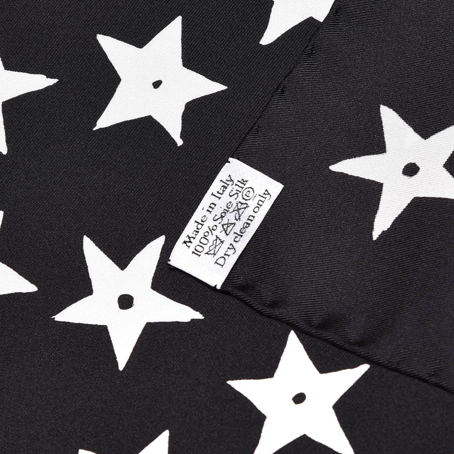 CHRISTIAN DIOR Silk Dior's Star Print Square Scarf Black 400913 ...