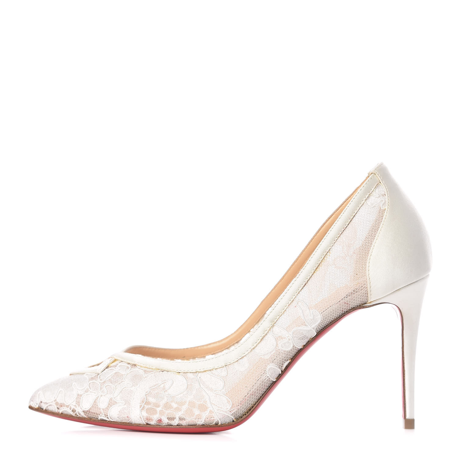 christian louboutin white lace heels