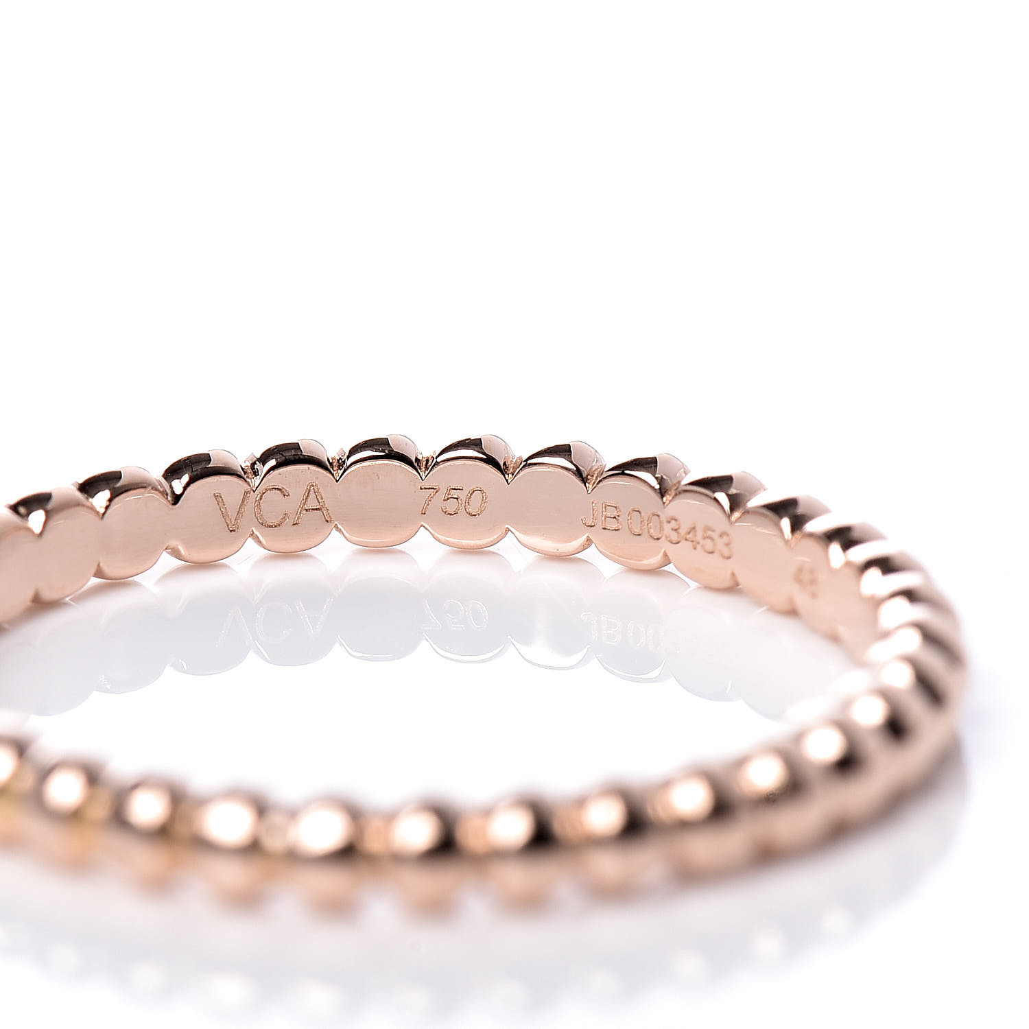 Van Cleef And Arpels 18k Rose Gold Small Perlee Ring 48 45 456085 