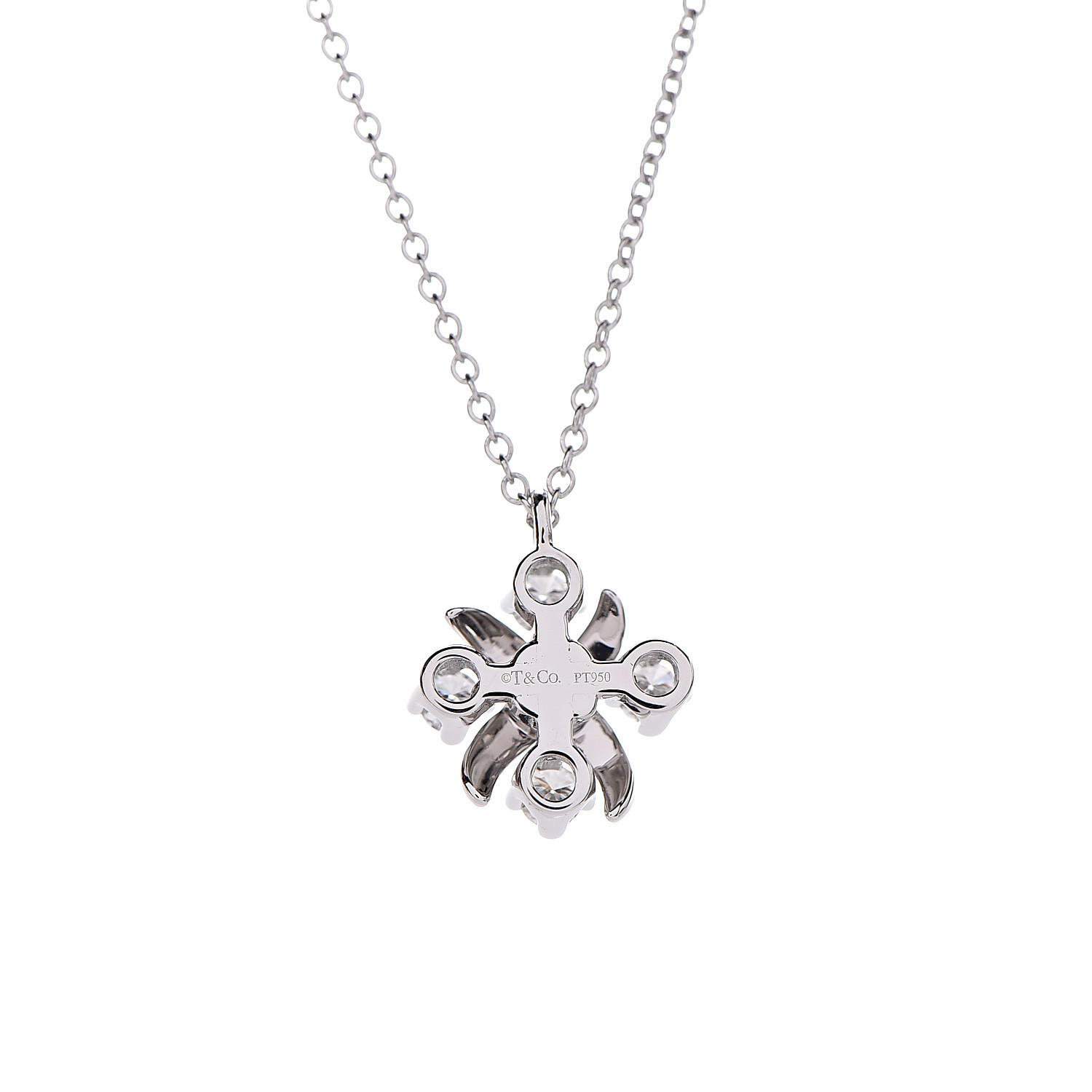 TIFFANY Platinum Diamond Schlumberger Lynn Pendant Necklace 449366