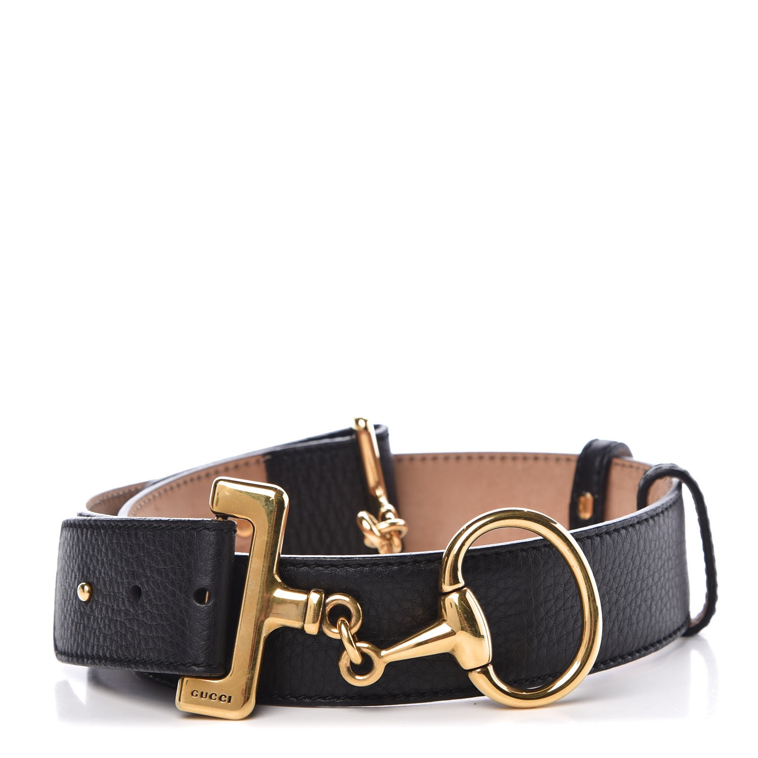 Gucci Calfskin Horsebit Belt 85 34 Black