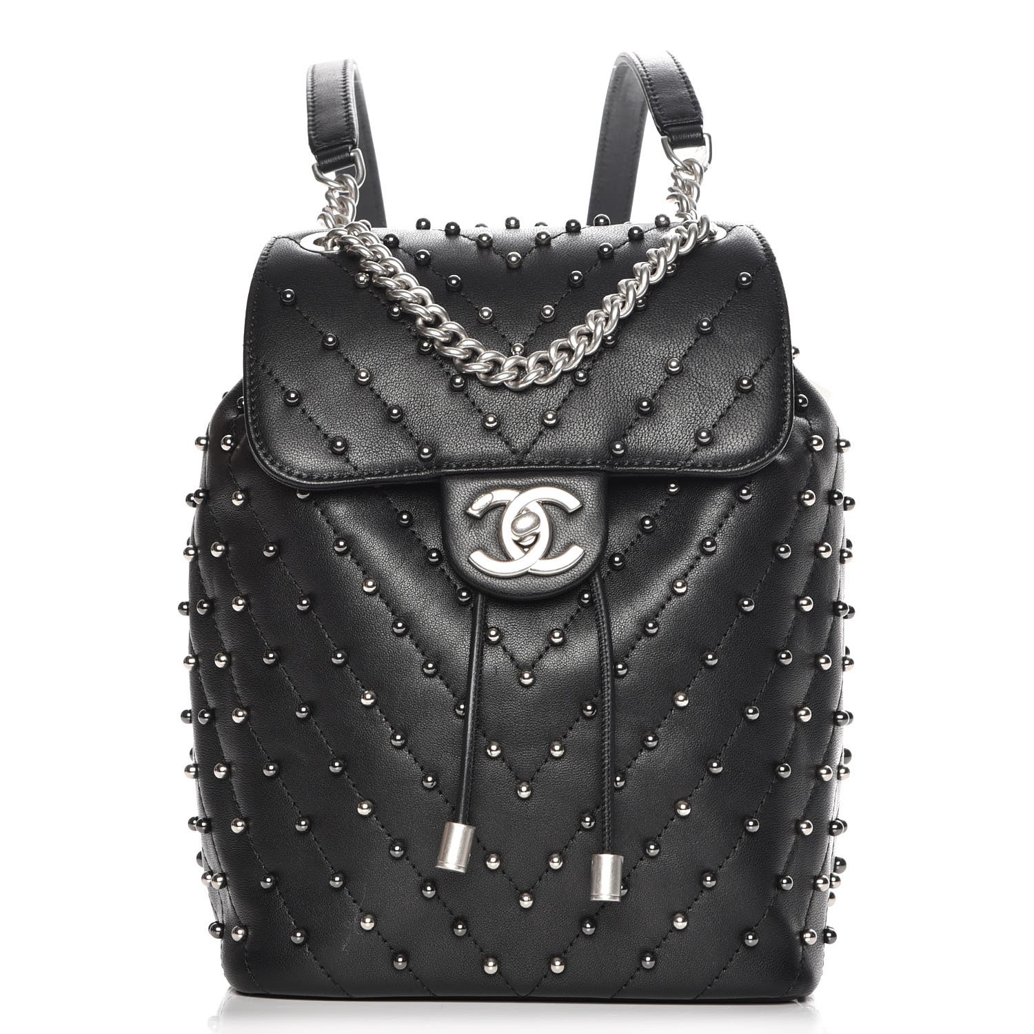 leather backpack with studs