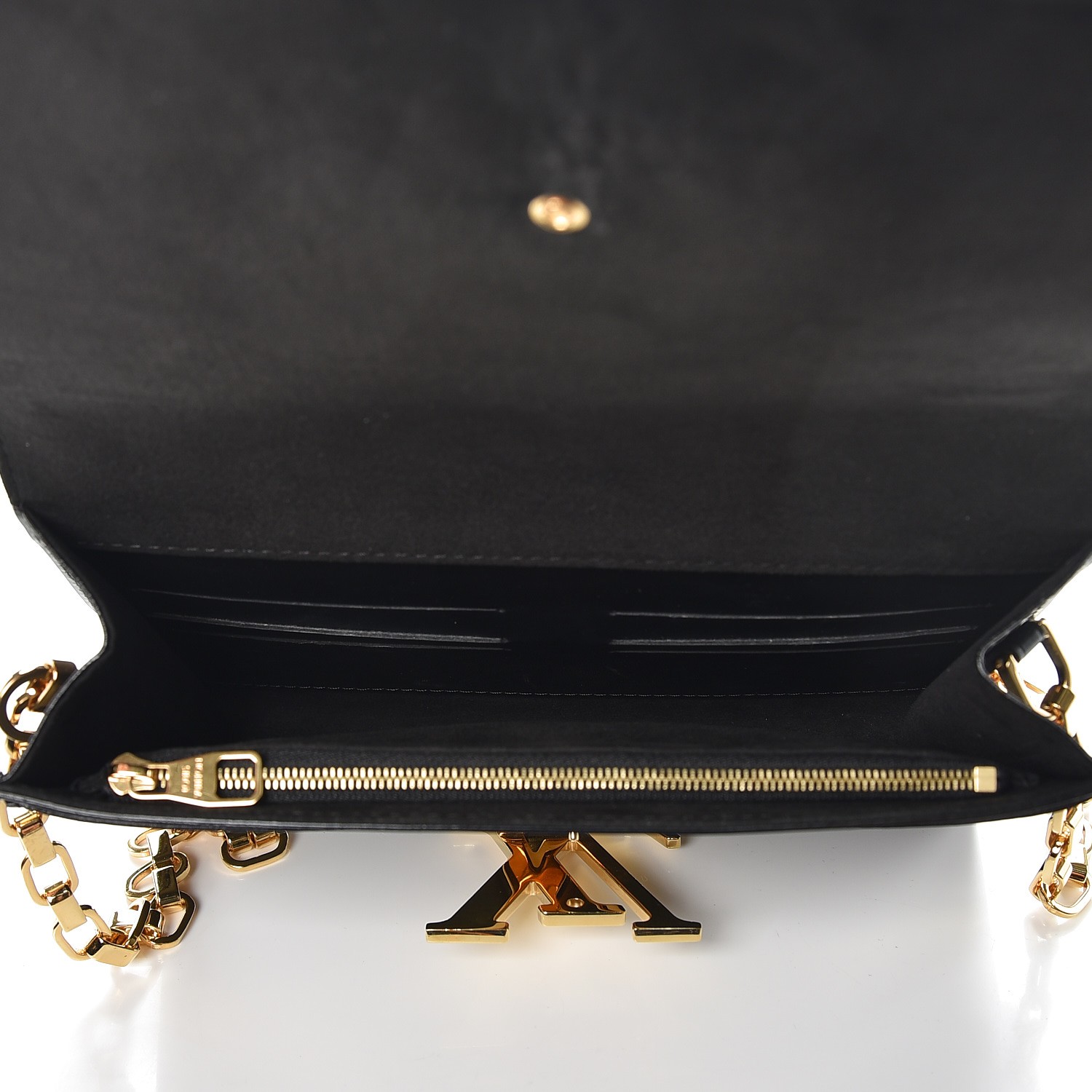Louis Vuitton Chain Louise Clutch Patent GM at 1stDibs