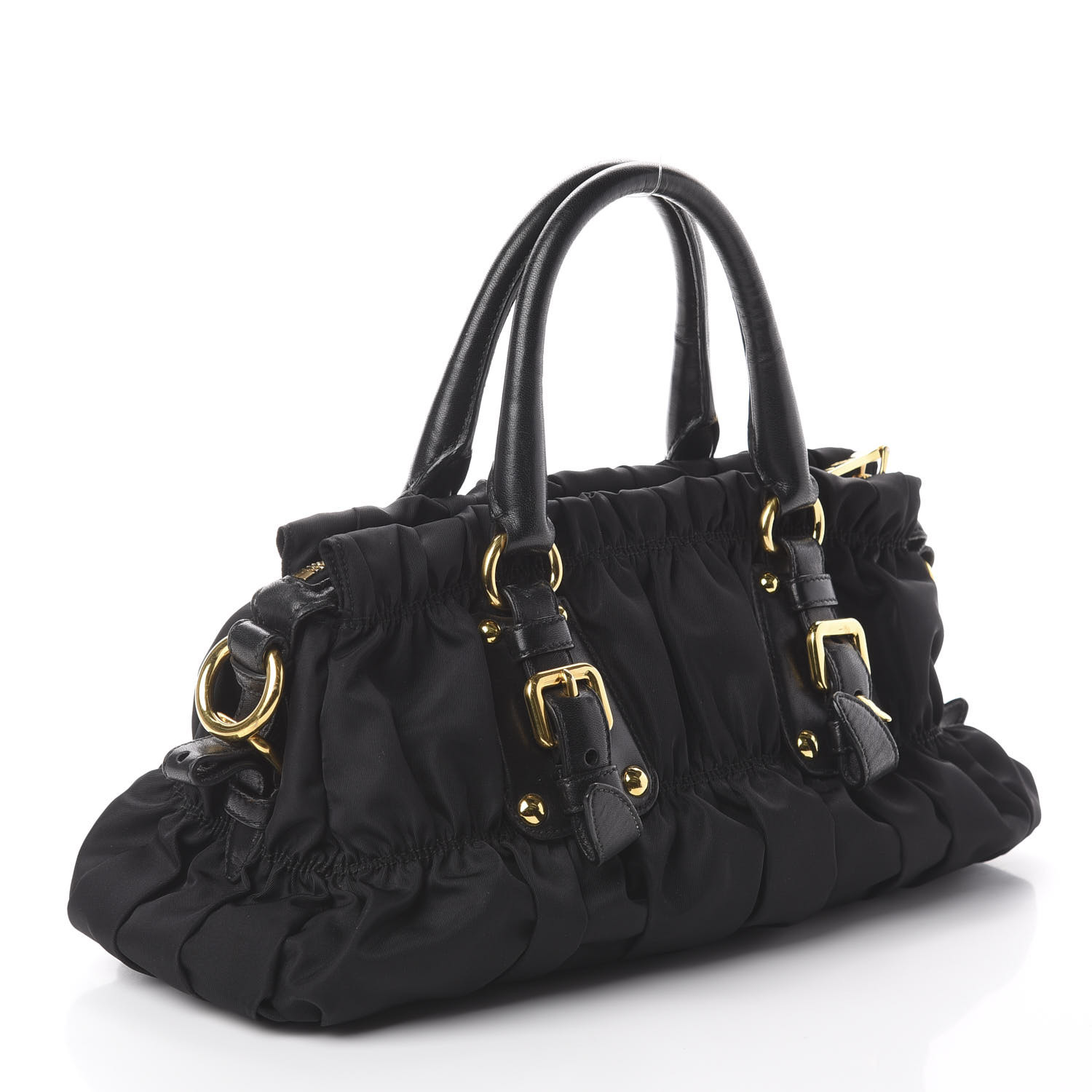 PRADA Tessuto Nylon Nappa Gaufre Bag Black 580170