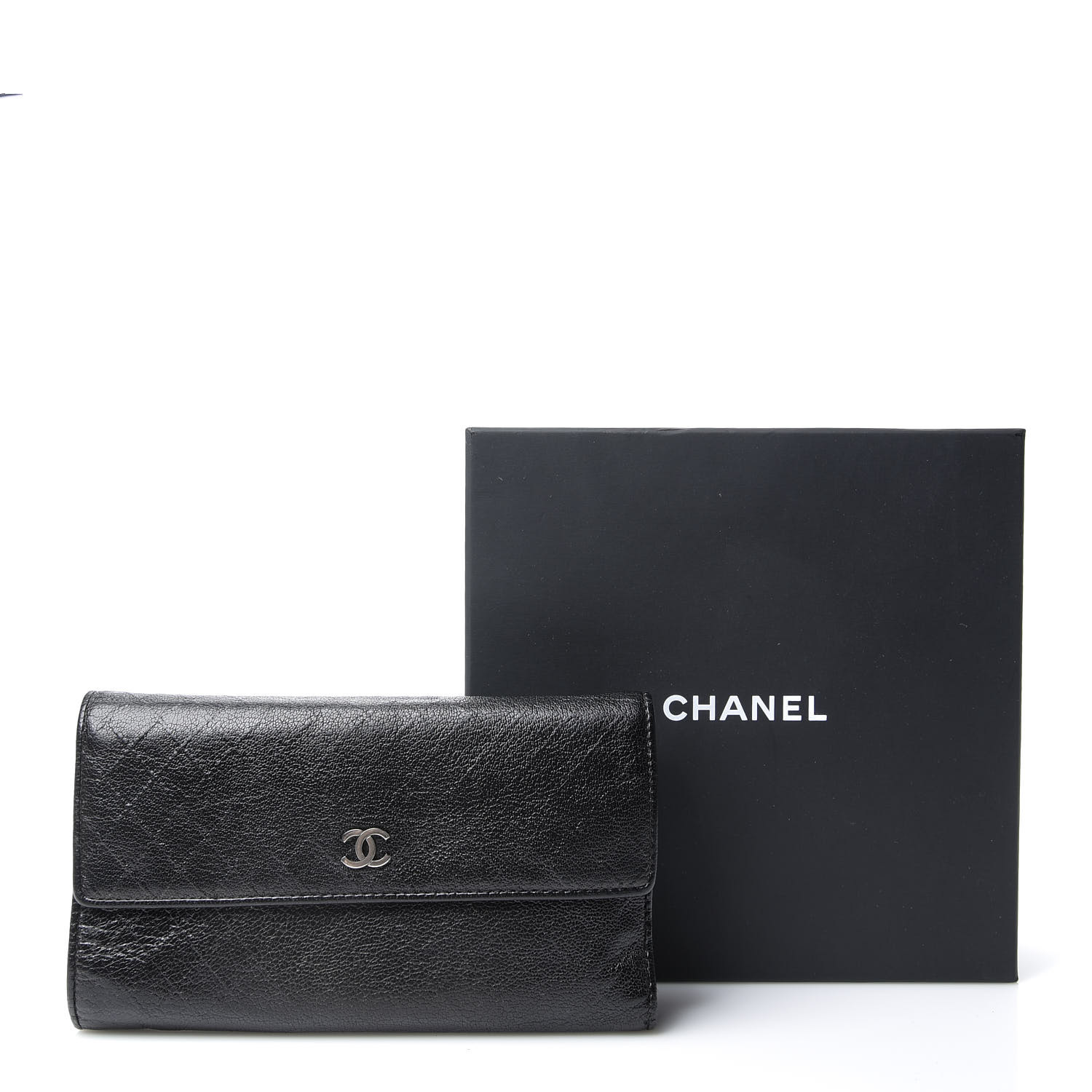 chanel flap wallet black