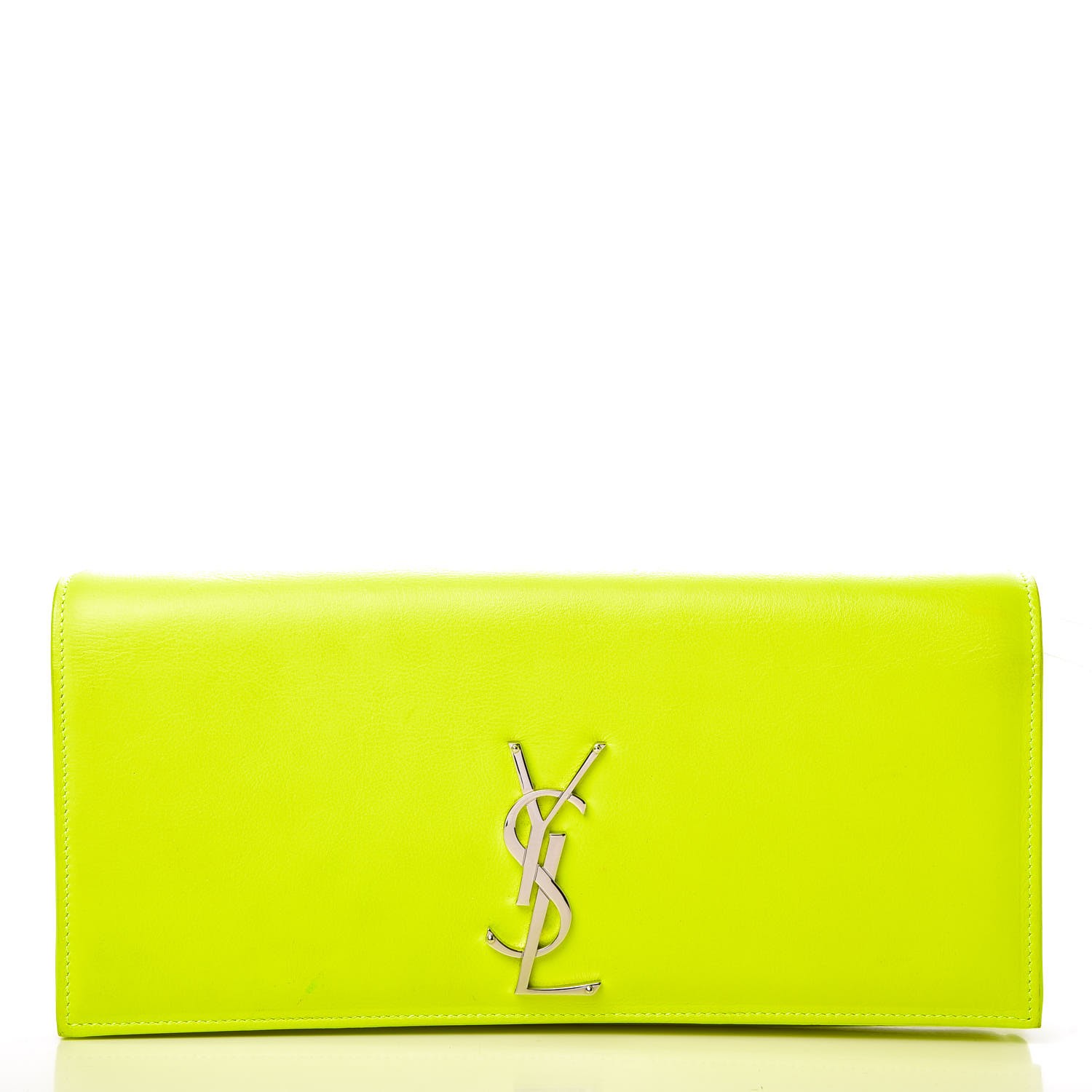 neon green ysl clutch