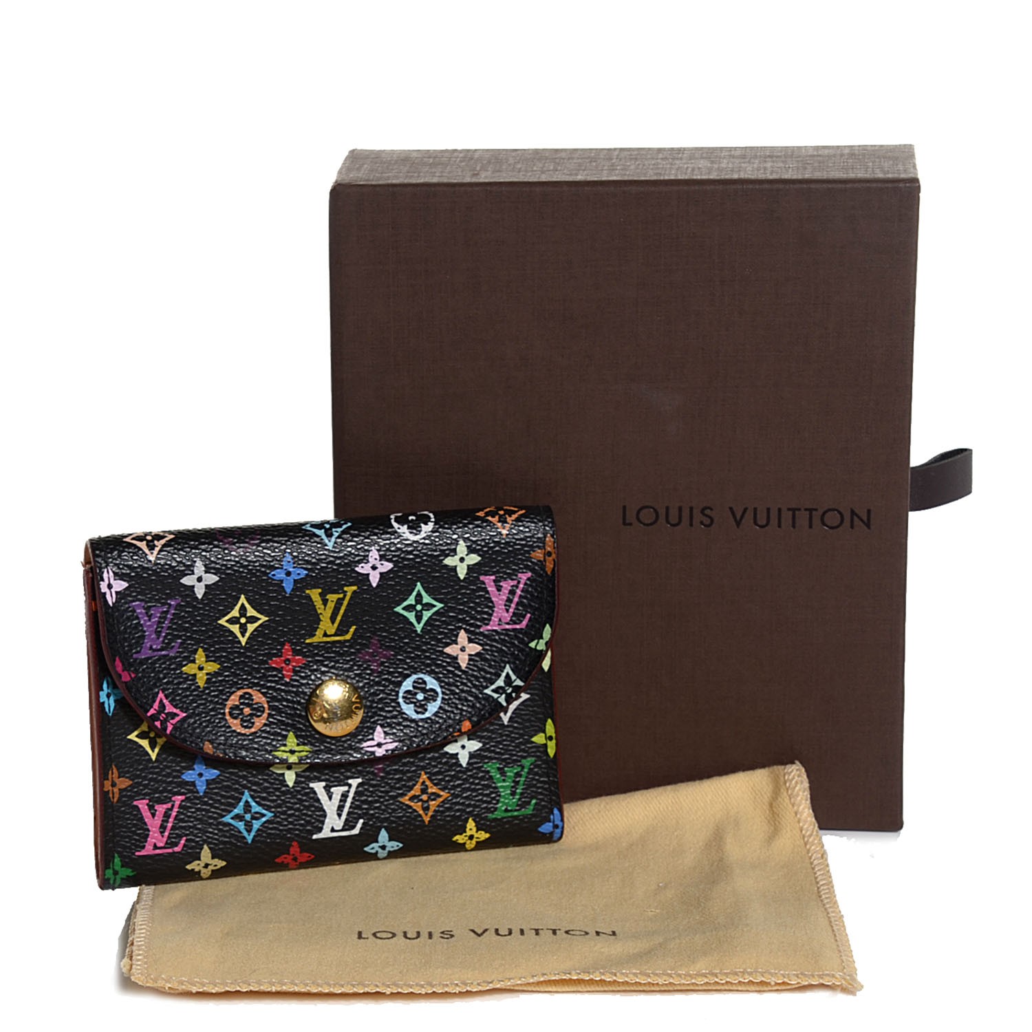 LOUIS VUITTON Multicolor Business Card Holder Black 101738