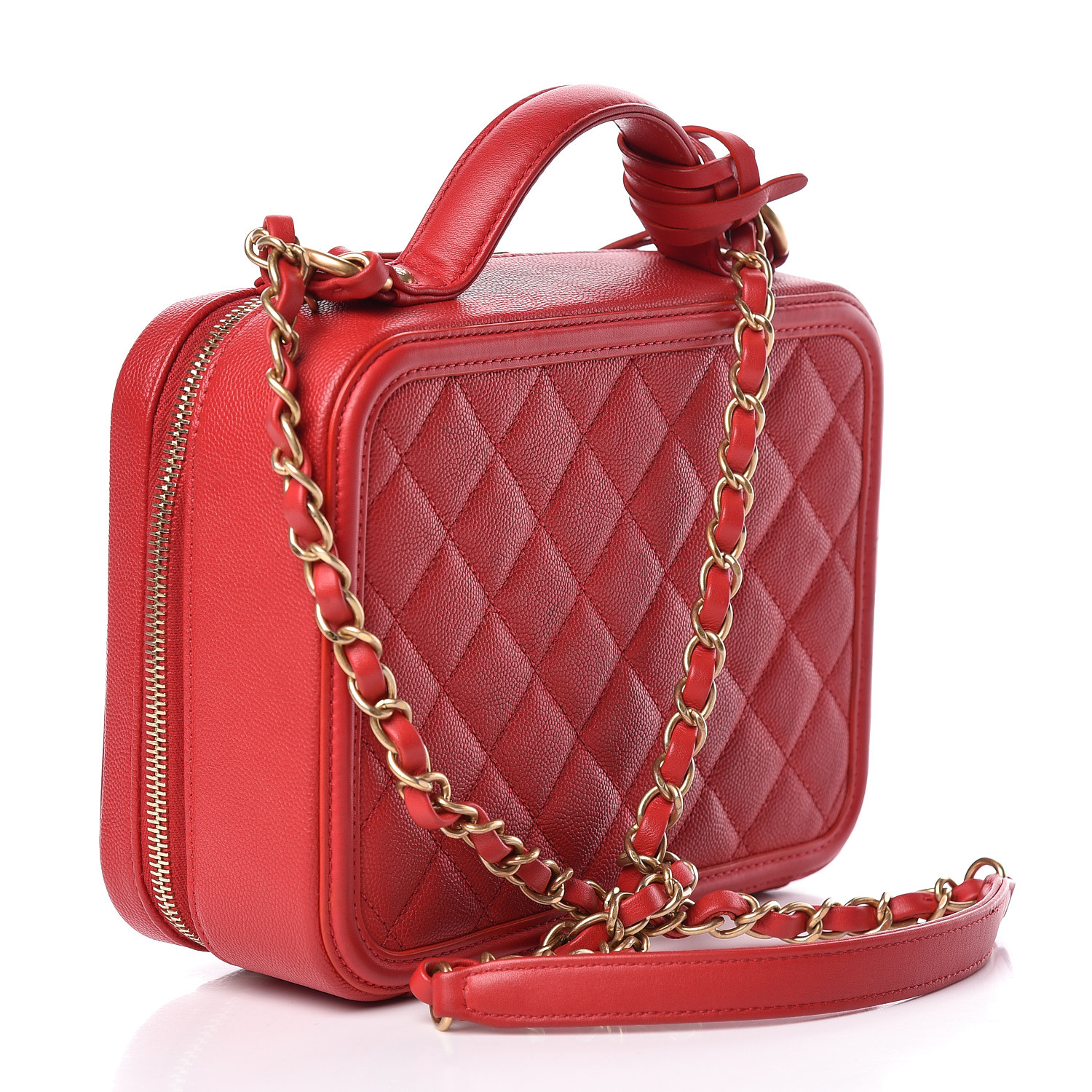 chanel caviar quilted medium cc filigree vanity case