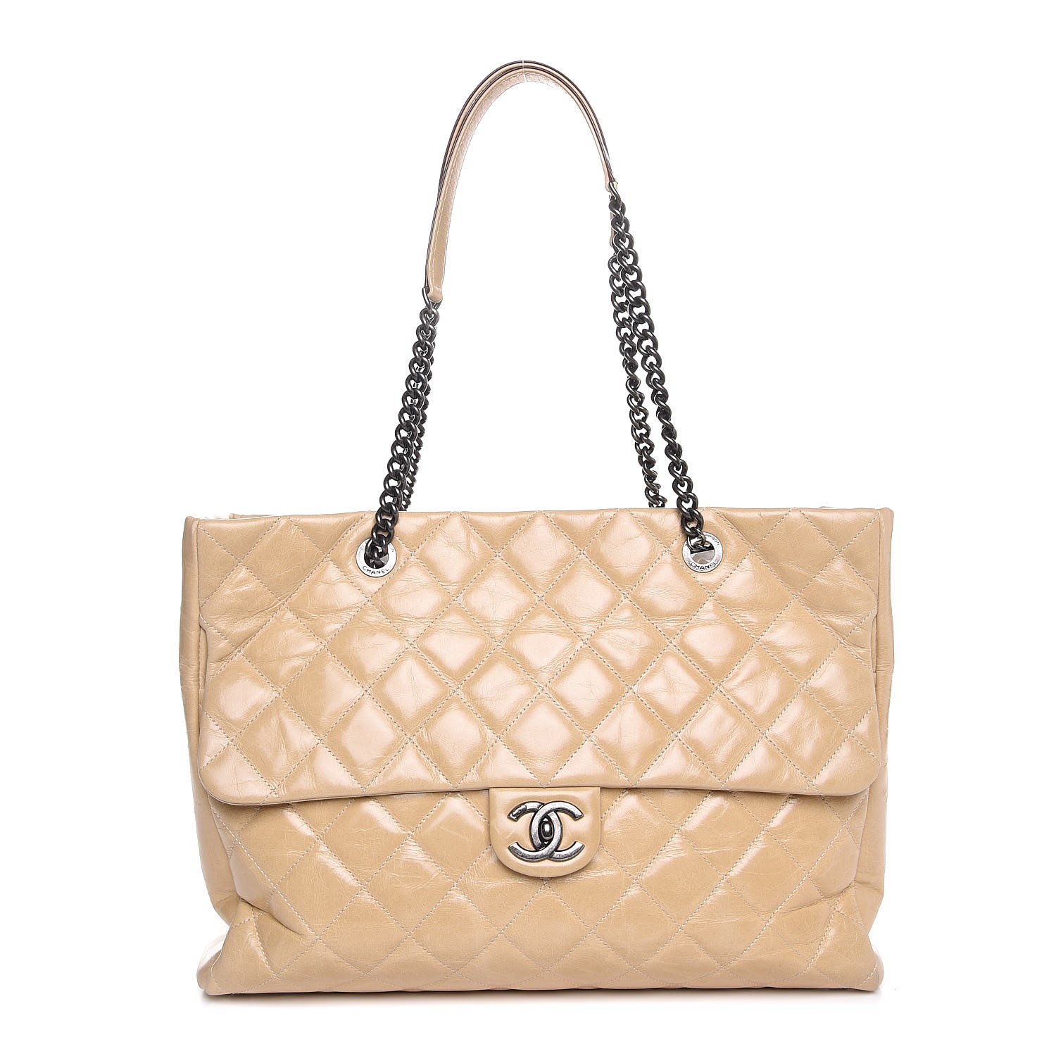 beige quilted bag