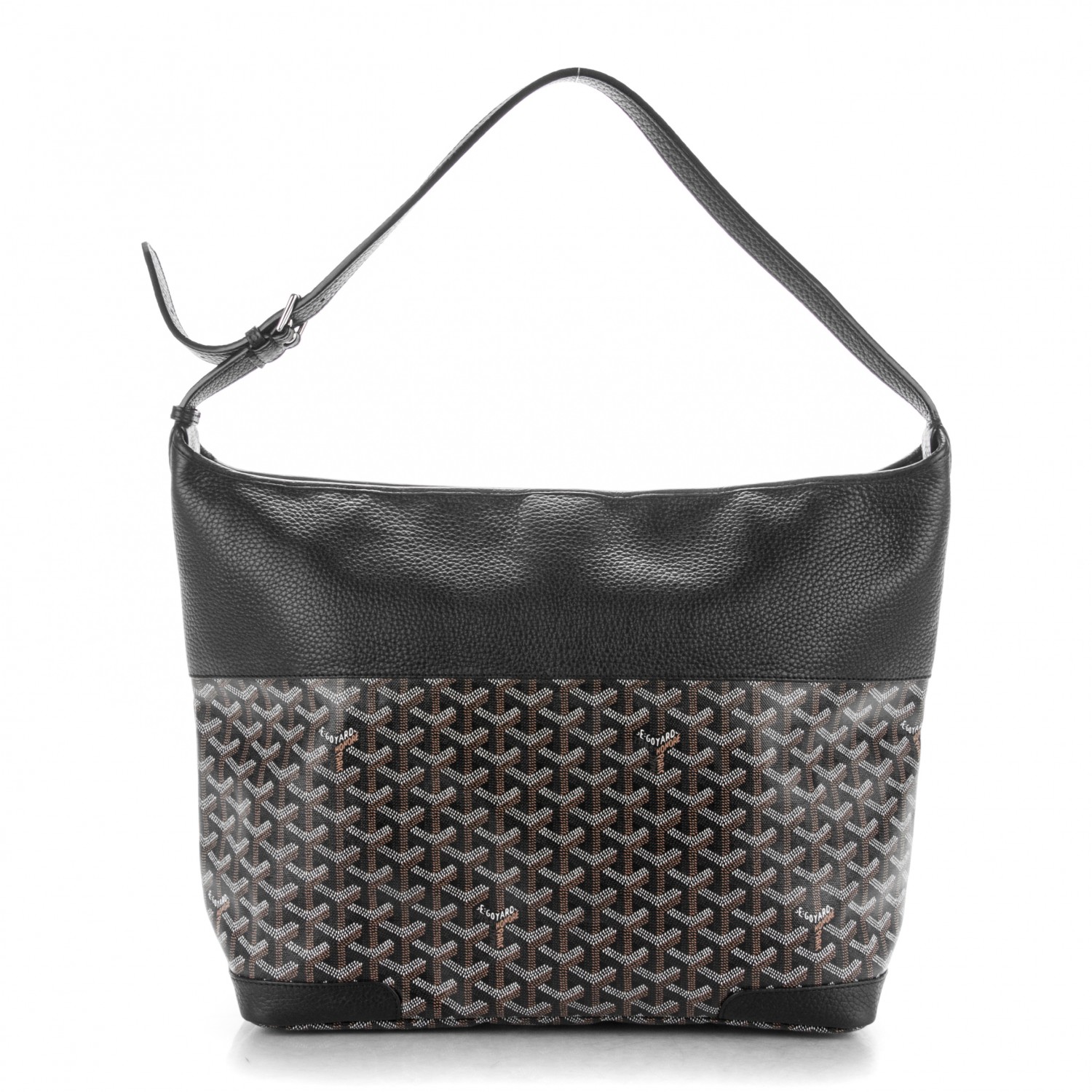 GOYARD Goyardine Grenadines Hobo Black 172432 | FASHIONPHILE