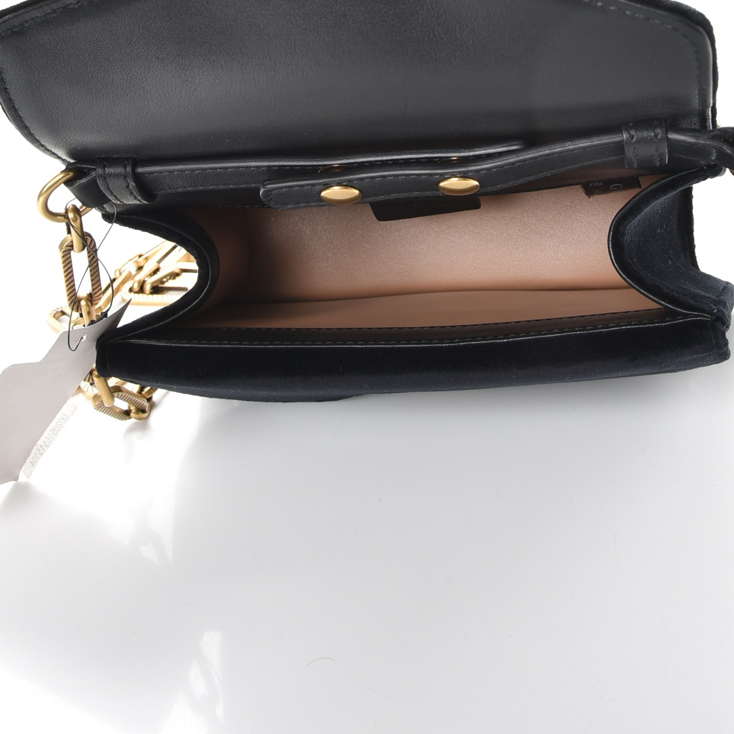 GUCCI Velvet Crystal Mini Broadway Bee Bag Black 240633