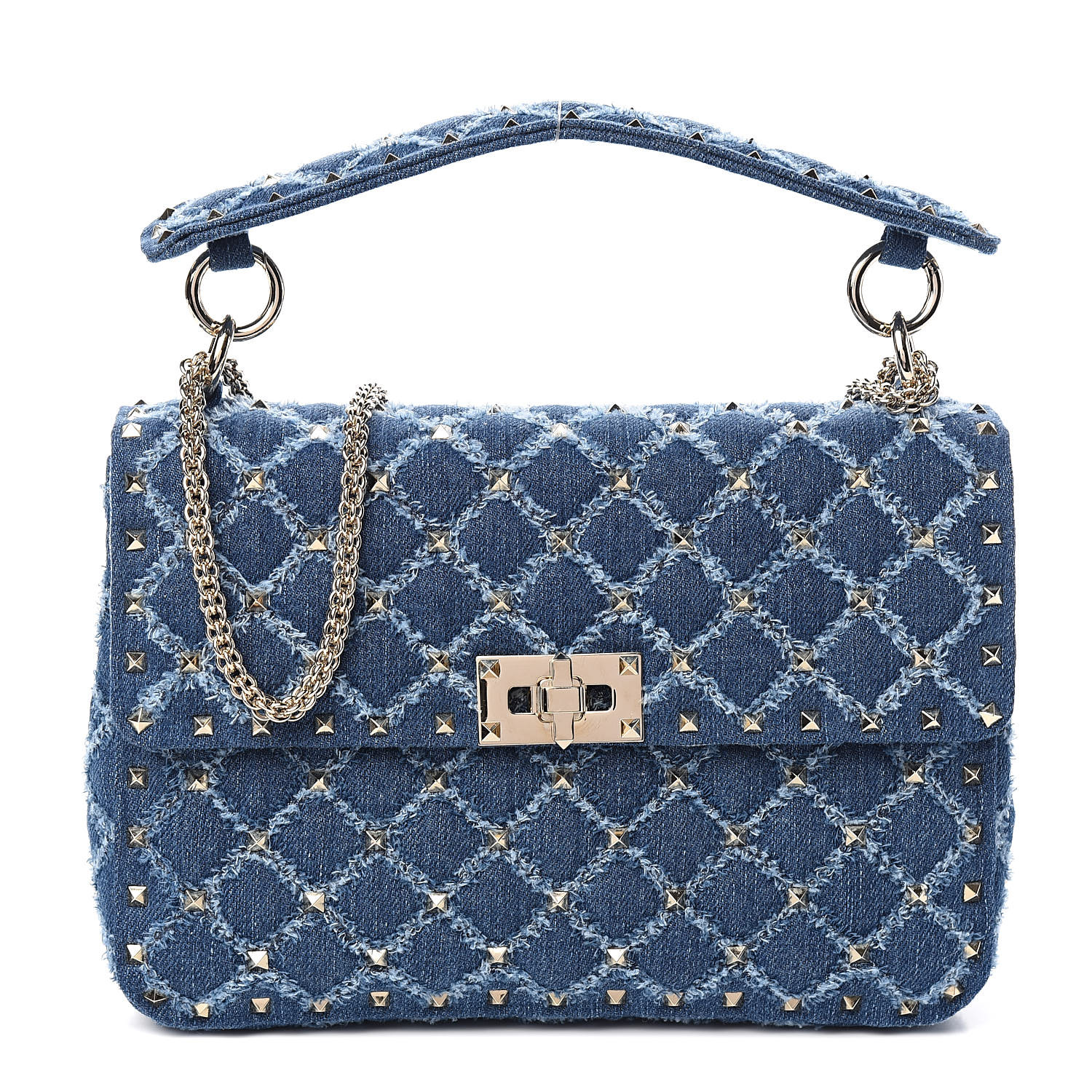 valentino denim rockstud bag