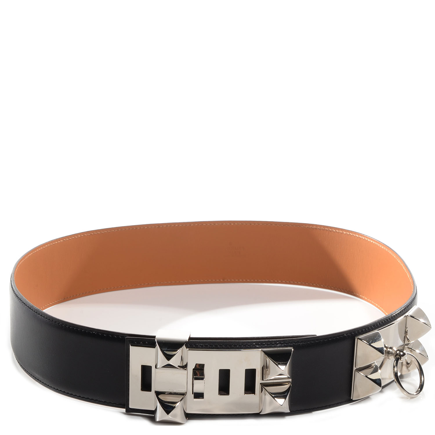 HERMES Box Collier De Chien CDC Belt 80 Noir 70357