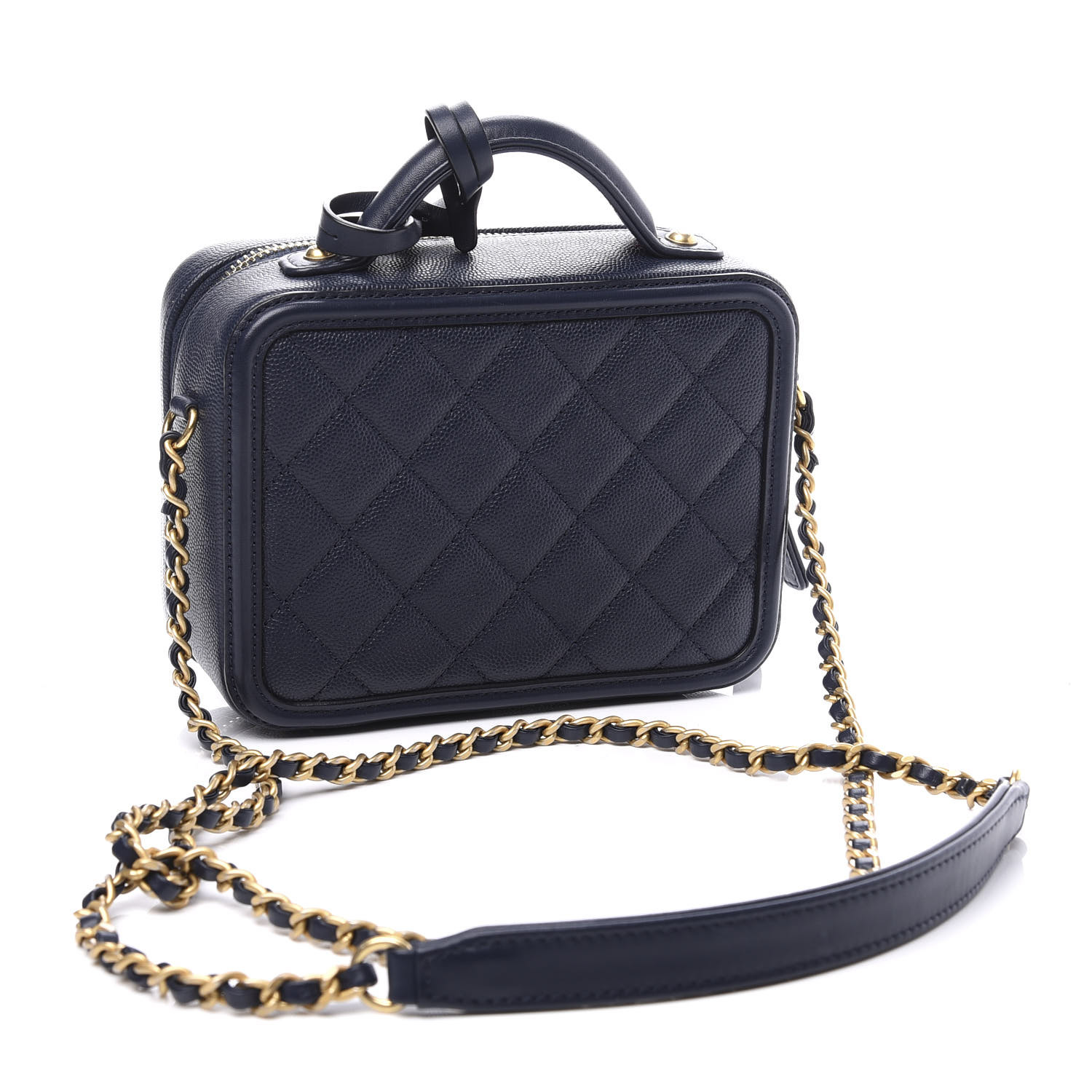 chanel caviar quilted small cc filigree vanity case