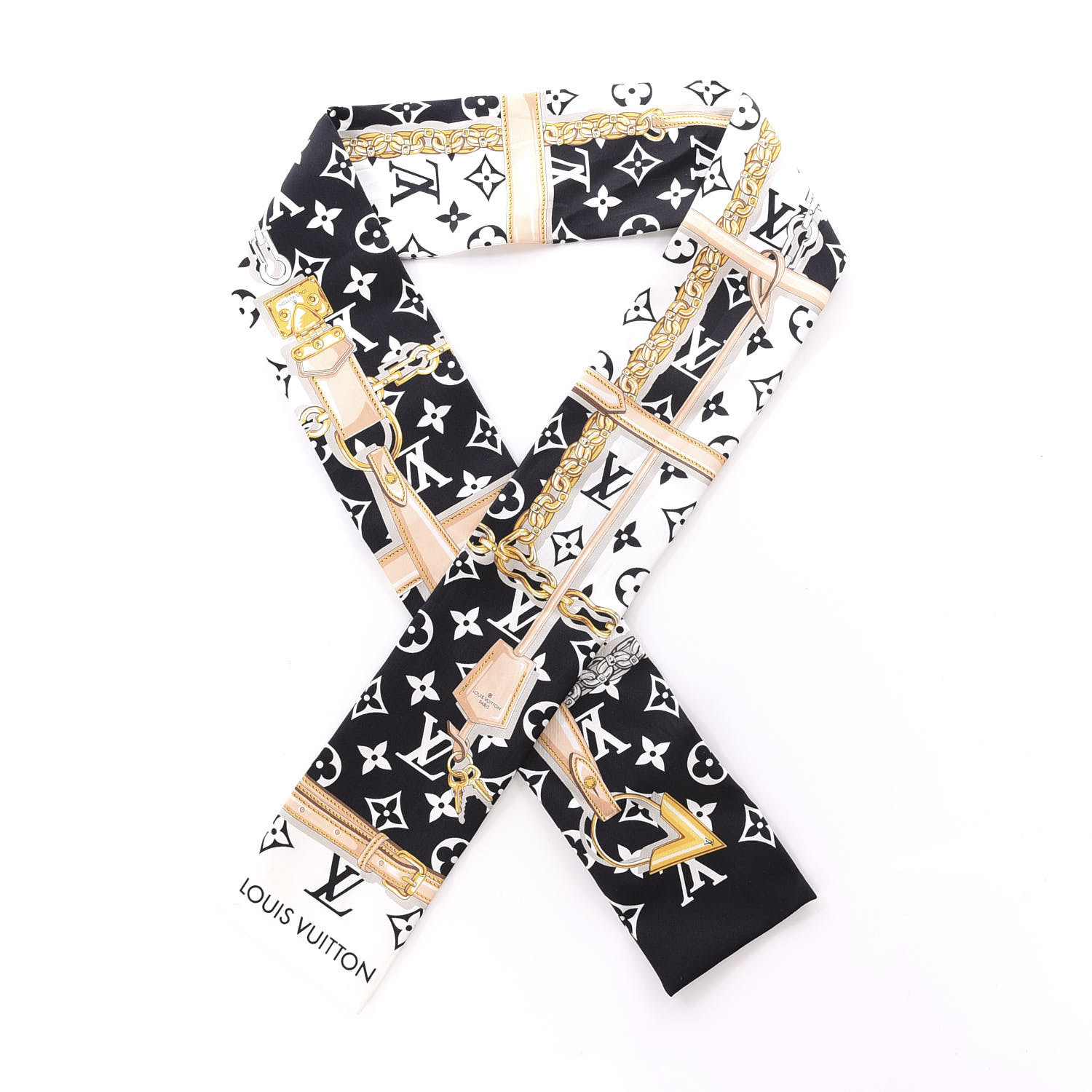 Louis Vuitton Silk Monogram Confidential Bandeau Black 579396 