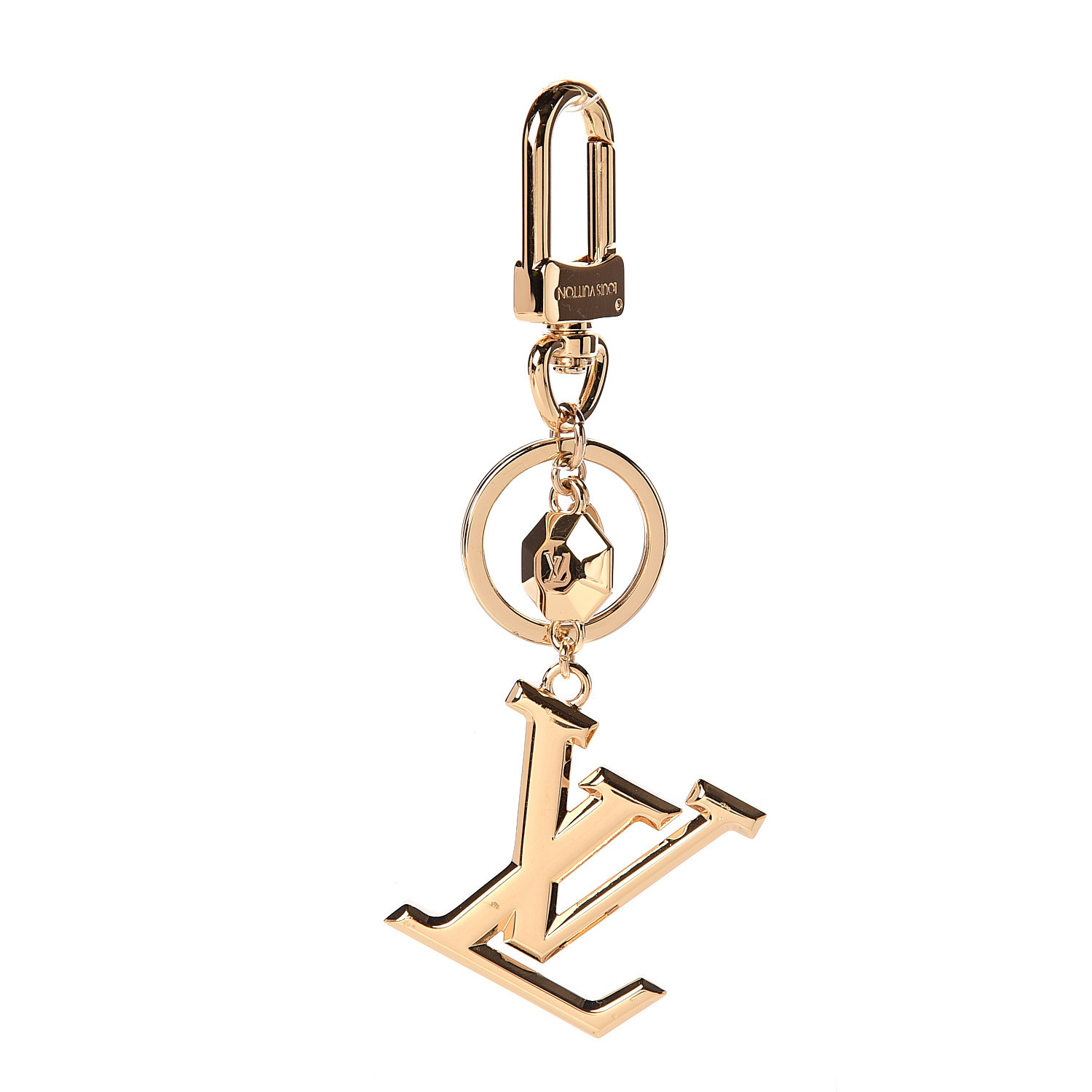 LOUIS VUITTON LV Facettes Bag Charm Key Holder Gold 547282