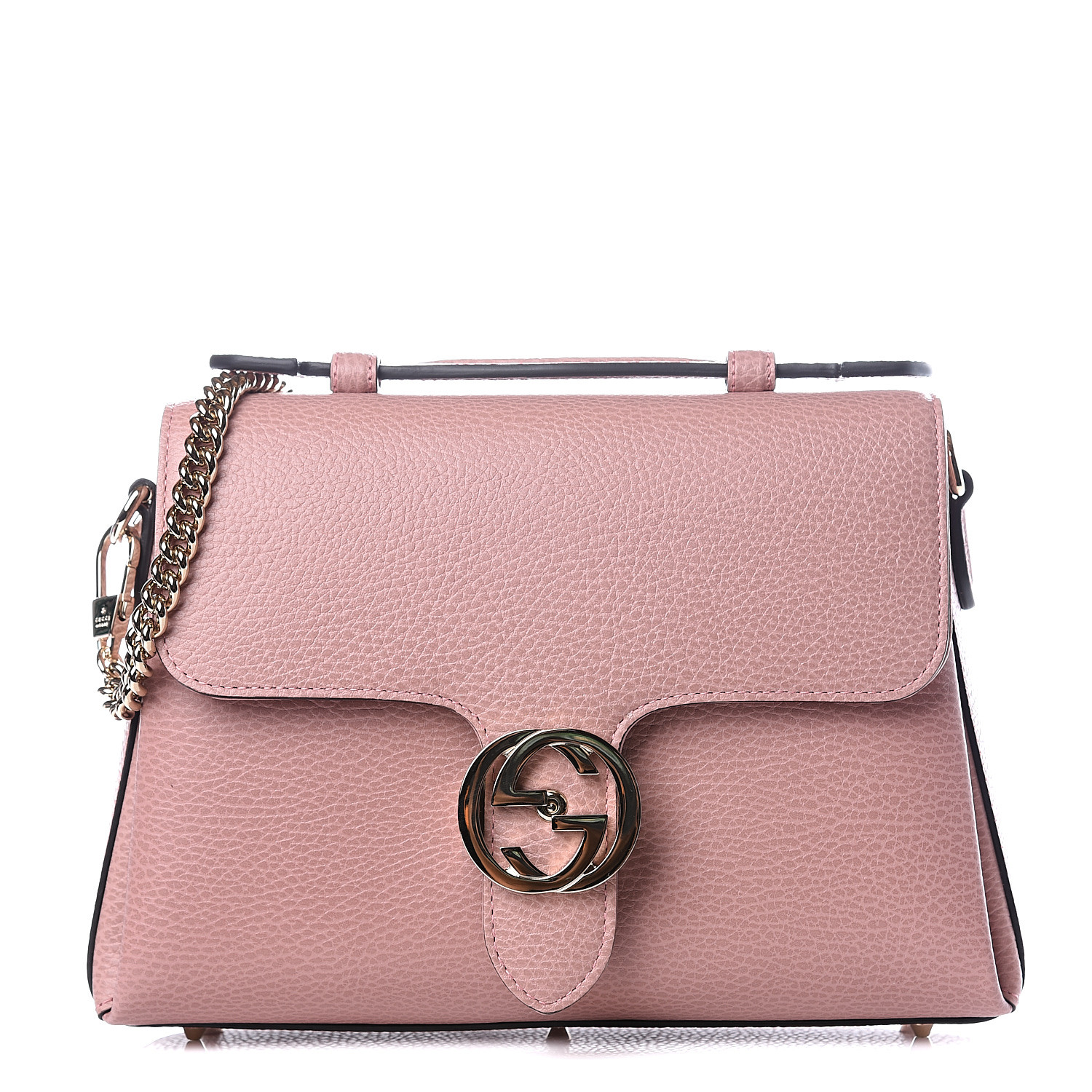 gucci dollar calfskin interlocking g shoulder bag soft pink