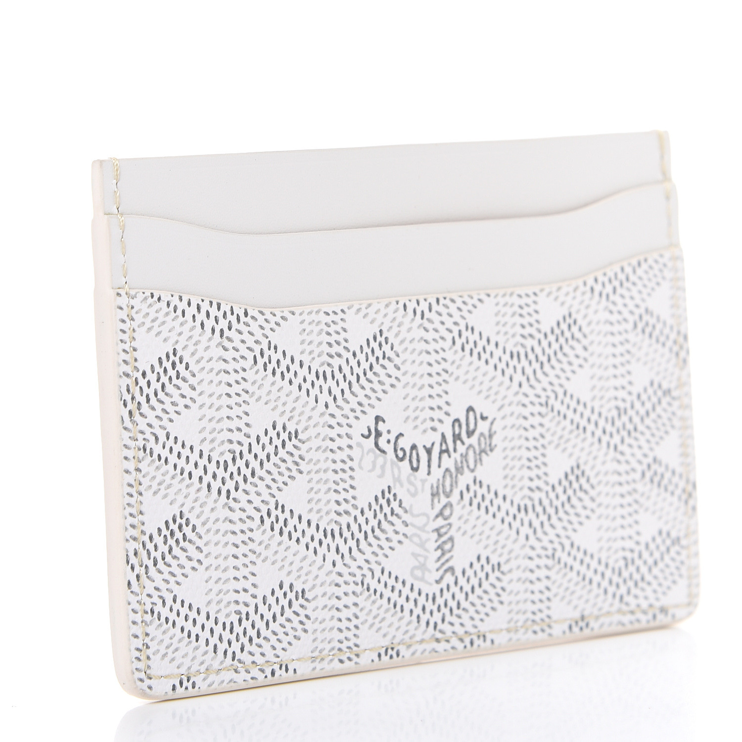 GOYARD Goyardine Saint Sulpice Card Holder White 548127 | FASHIONPHILE