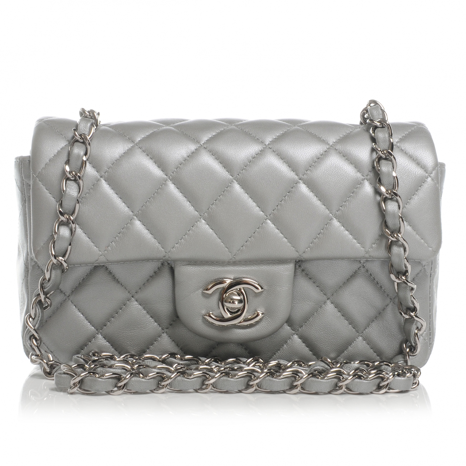 chanel mini flap silver hardware