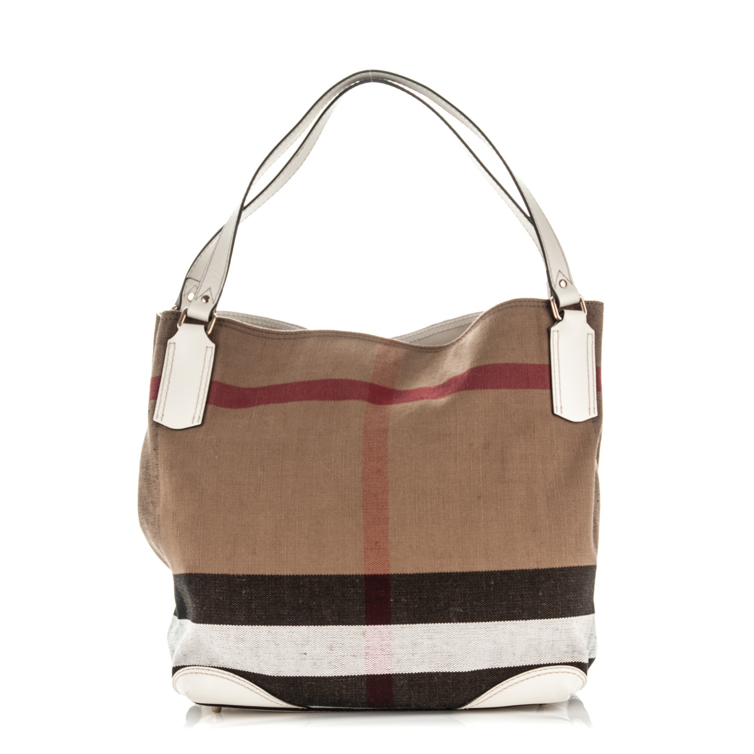 burberry medium canvas check tote bag