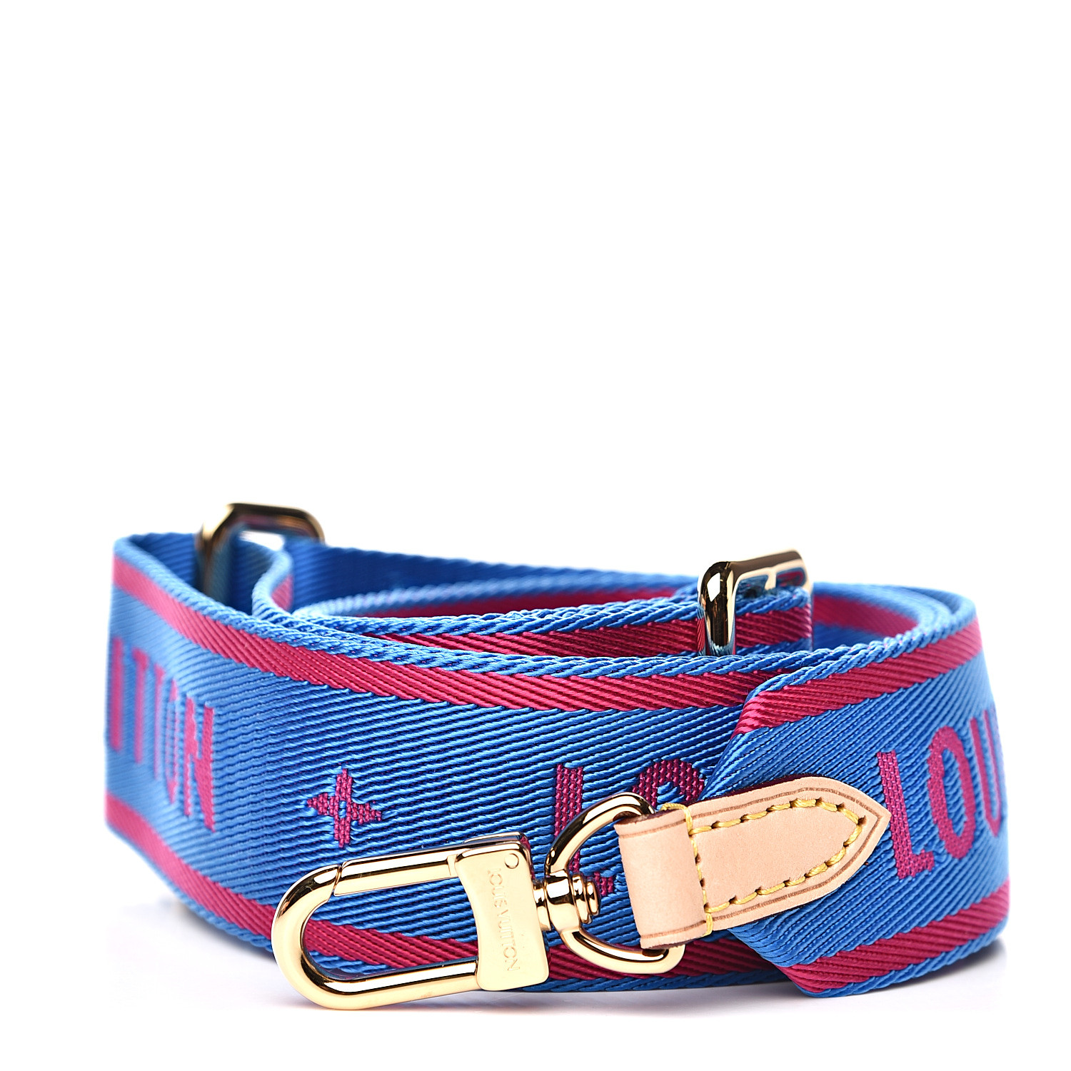 LOUIS VUITTON Nylon Bandouliere Shoulder Strap Blue Magenta 534991 ...