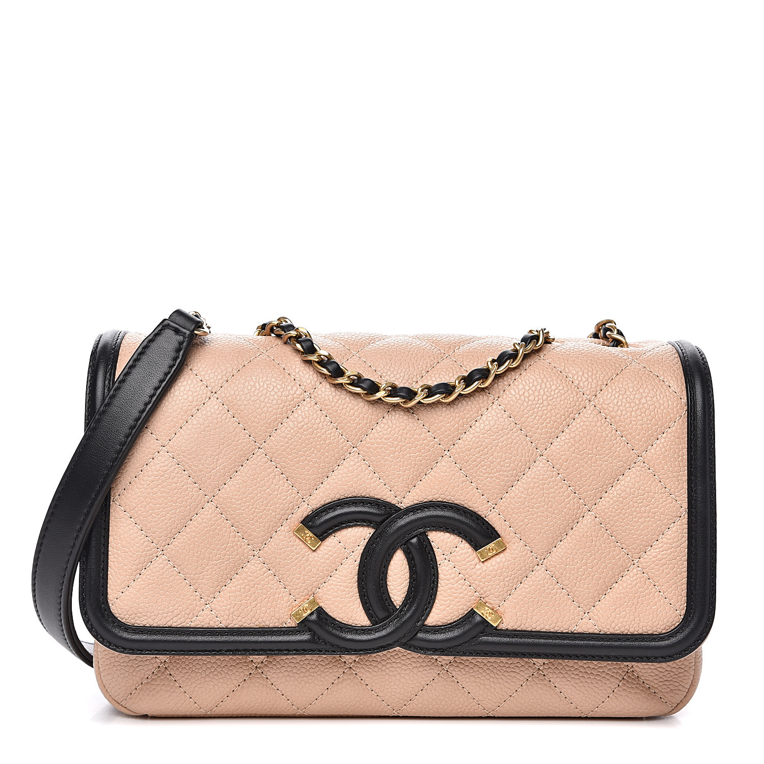 Chanel Filigree Flap Beige Black 2024 favors