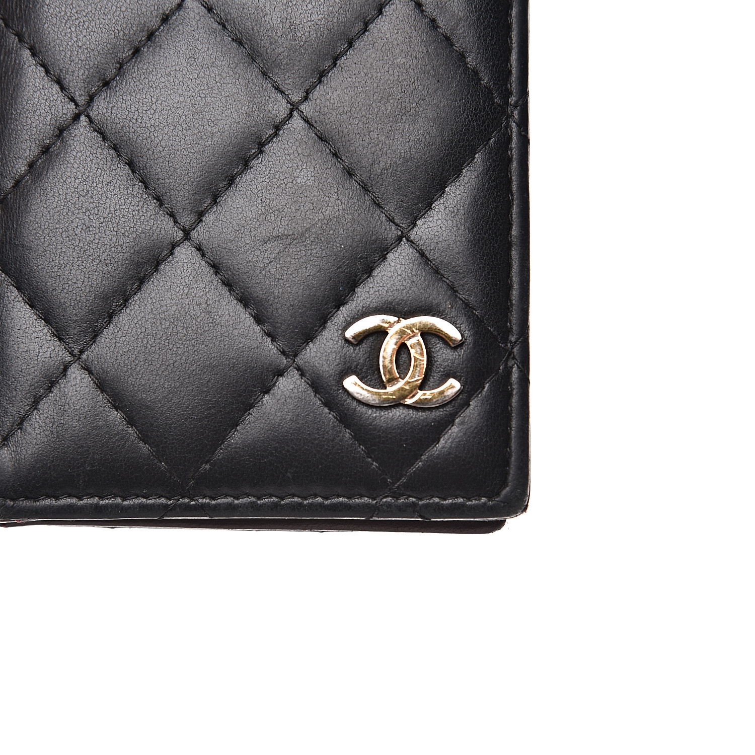 CHANEL Lambskin Quilted Card Holder Wallet Black 534448 | FASHIONPHILE