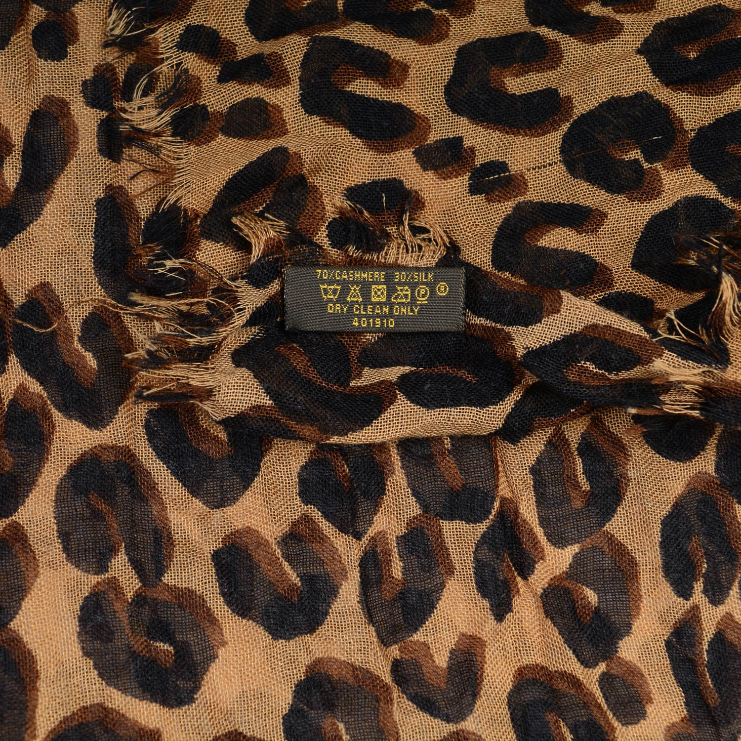 LOUIS VUITTON Cashmere Silk Leopard Stole Brown 156494 | FASHIONPHILE