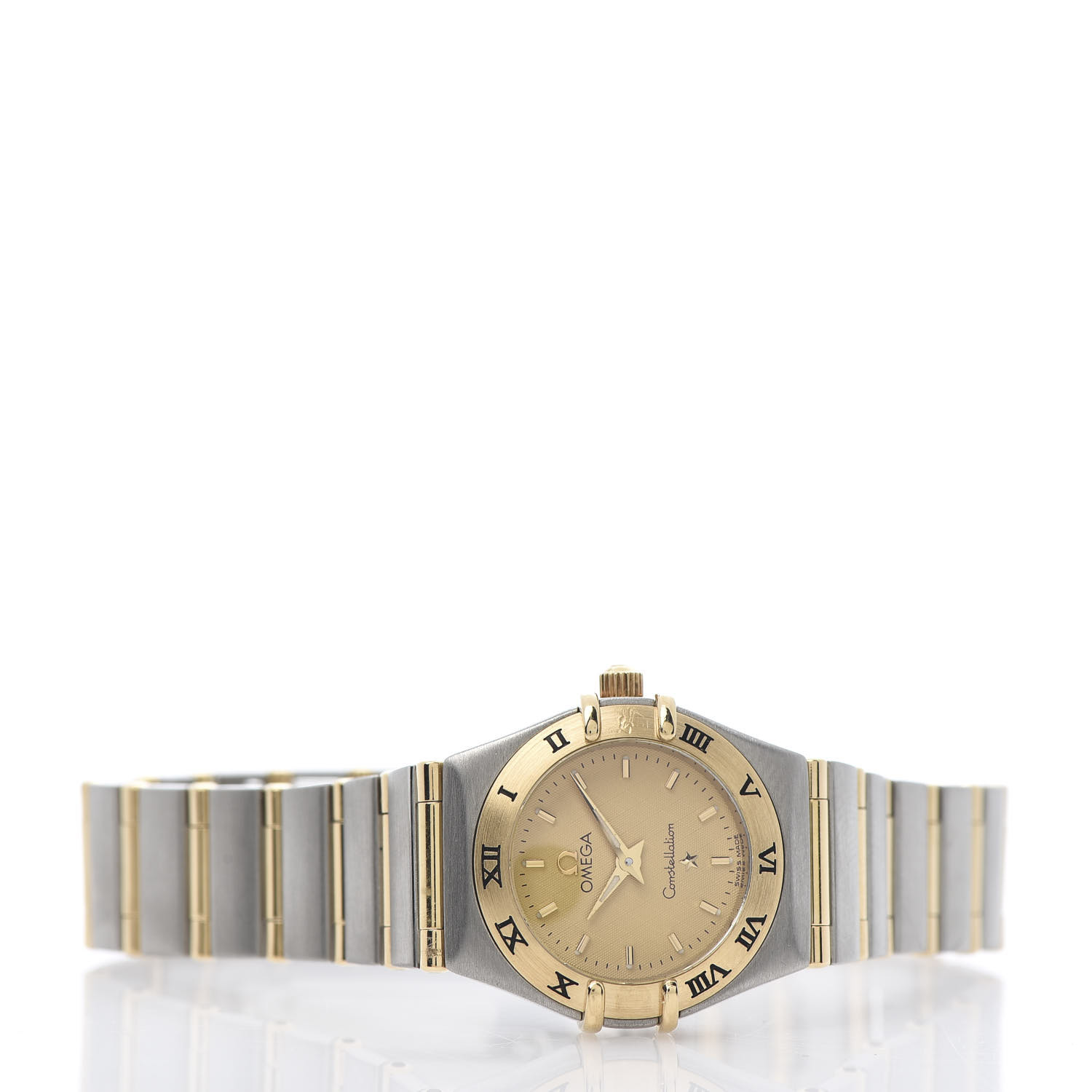 OMEGA Stainless Steel 18K Yellow Gold 22mm Constellation Quartz Watch ...