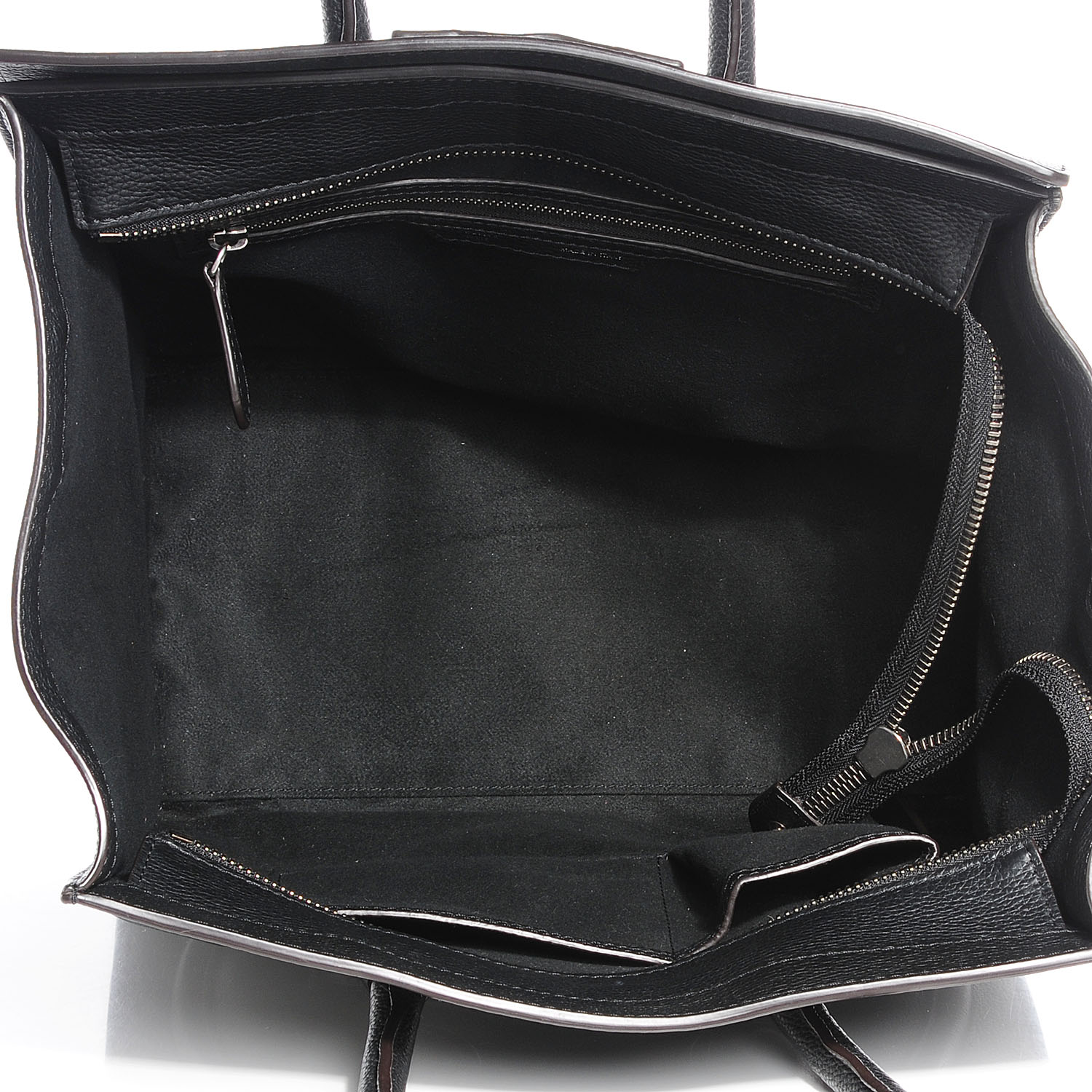 celine drummed calfskin mini luggage black