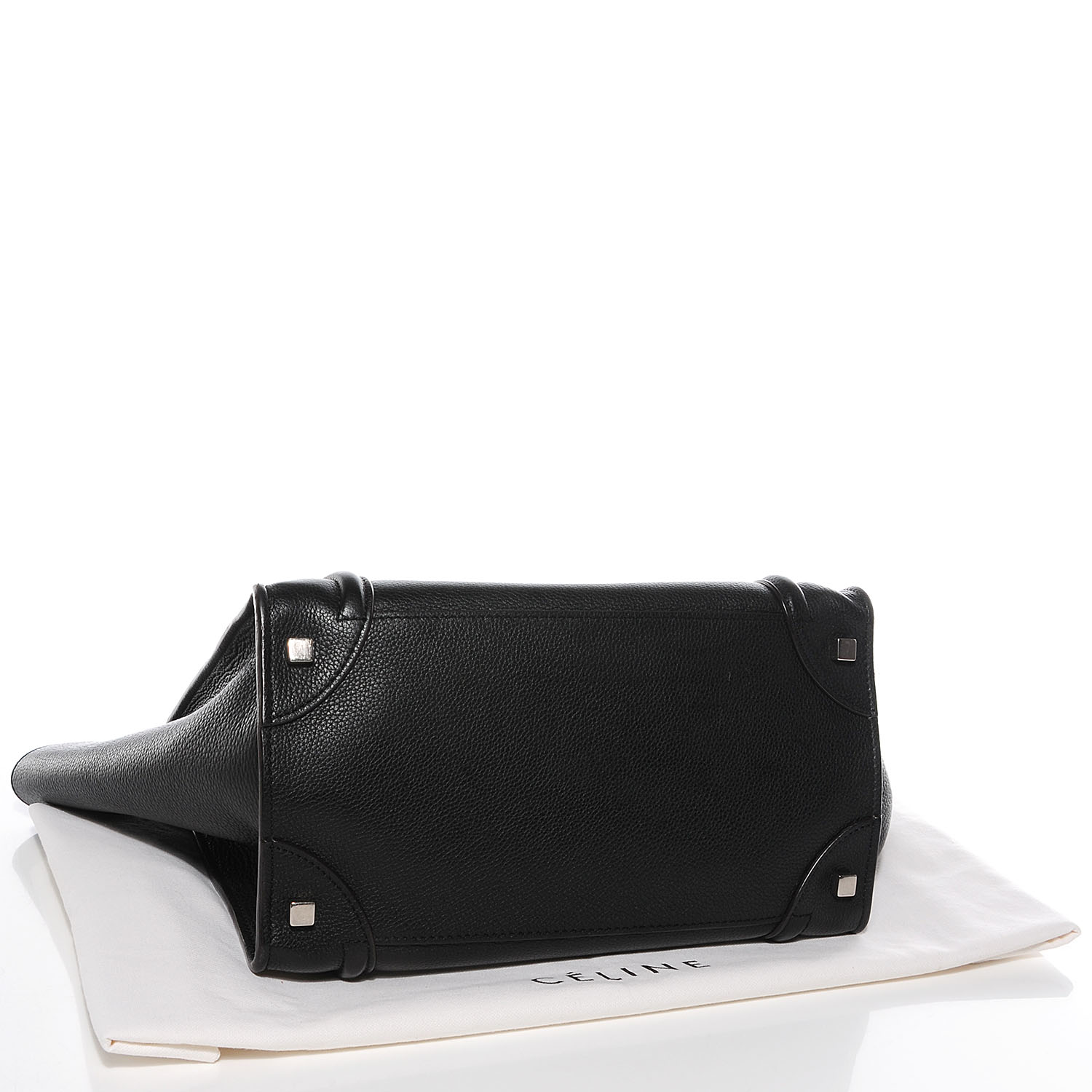 celine drummed calfskin mini luggage black