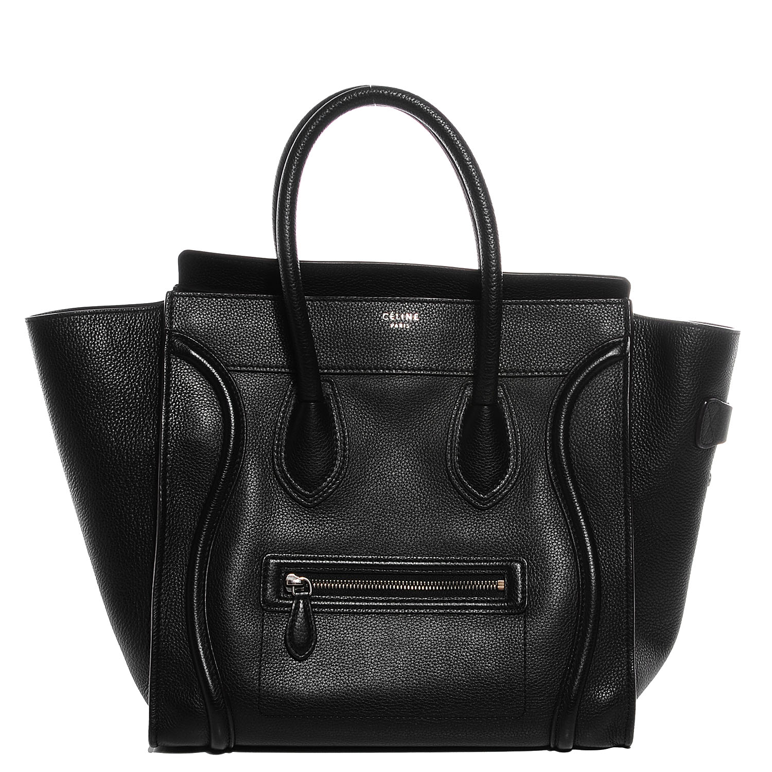 celine drummed calfskin mini luggage black