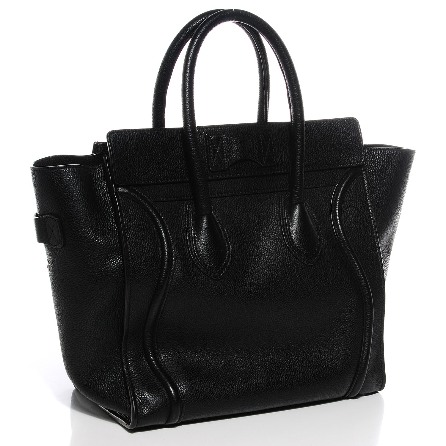 celine drummed calfskin mini luggage black