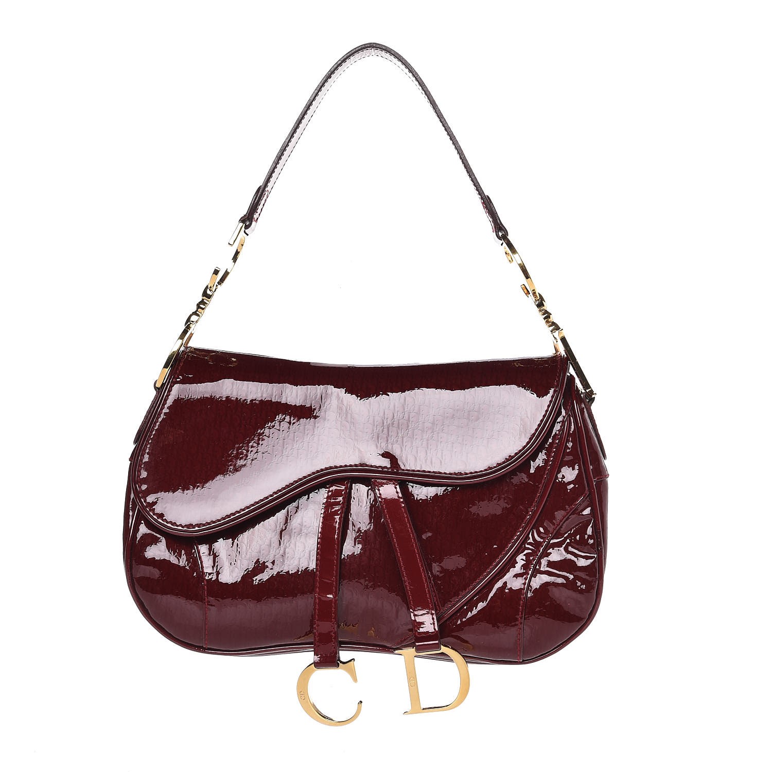 red christian dior saddle bag