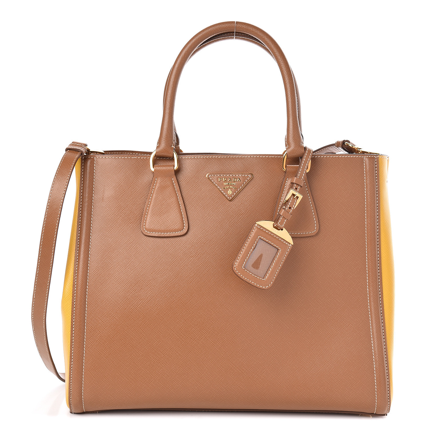 prada saffiano caramel