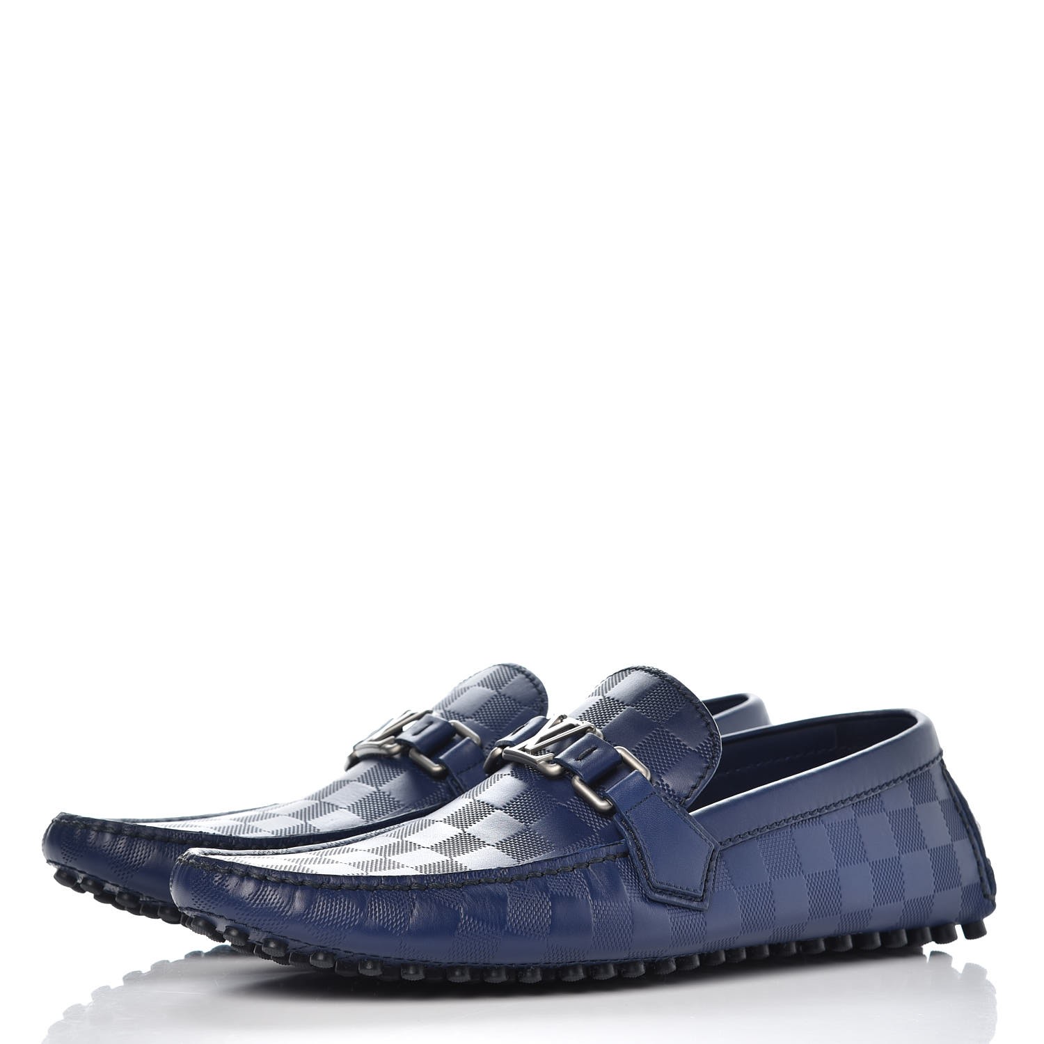 LOUIS VUITTON Mens Damier Infini Hockenheim Moccasin Loafers 13 Cosmos ...