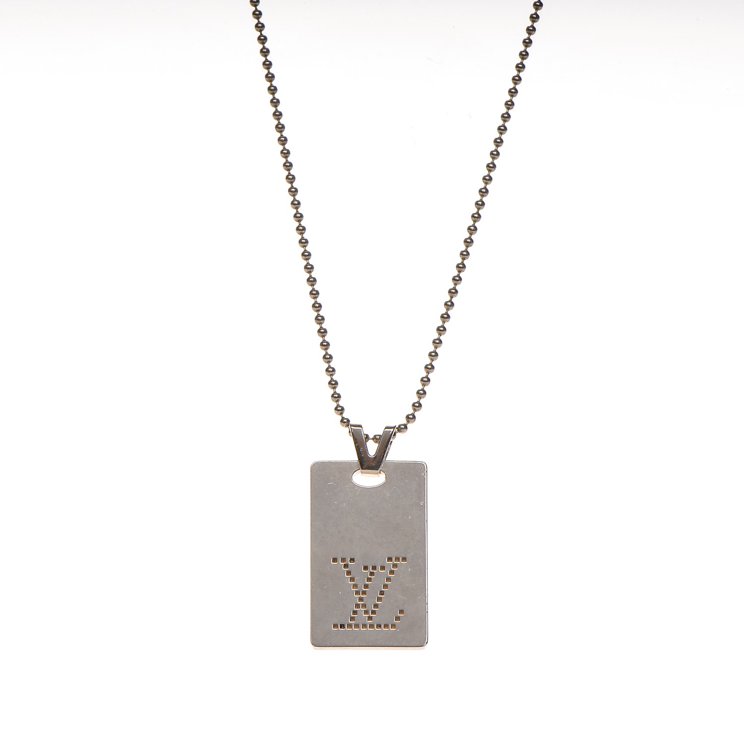 Louis Vuitton Monogram Locket Pendant Necklace - Silver-Tone Metal