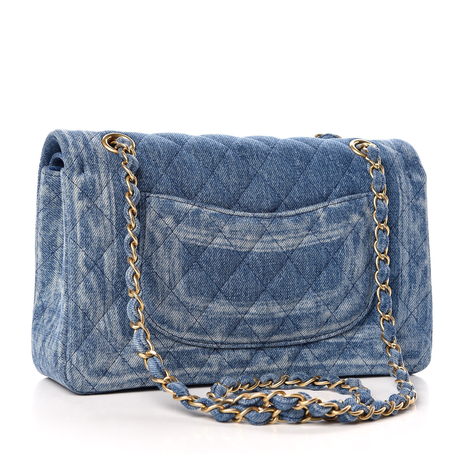 Chanel Denim Quilted Medium Double Flap Blue 337550