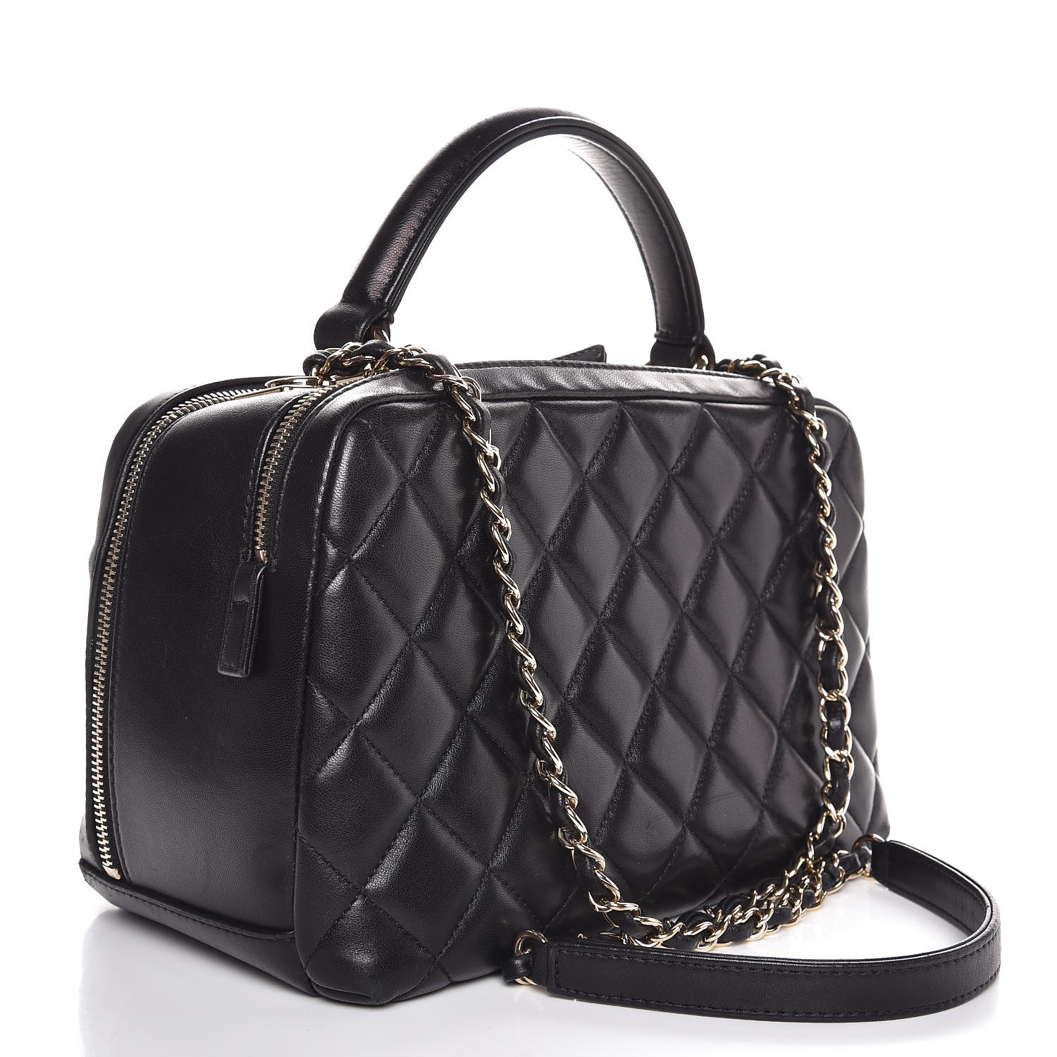 chanel quilted bowling bag