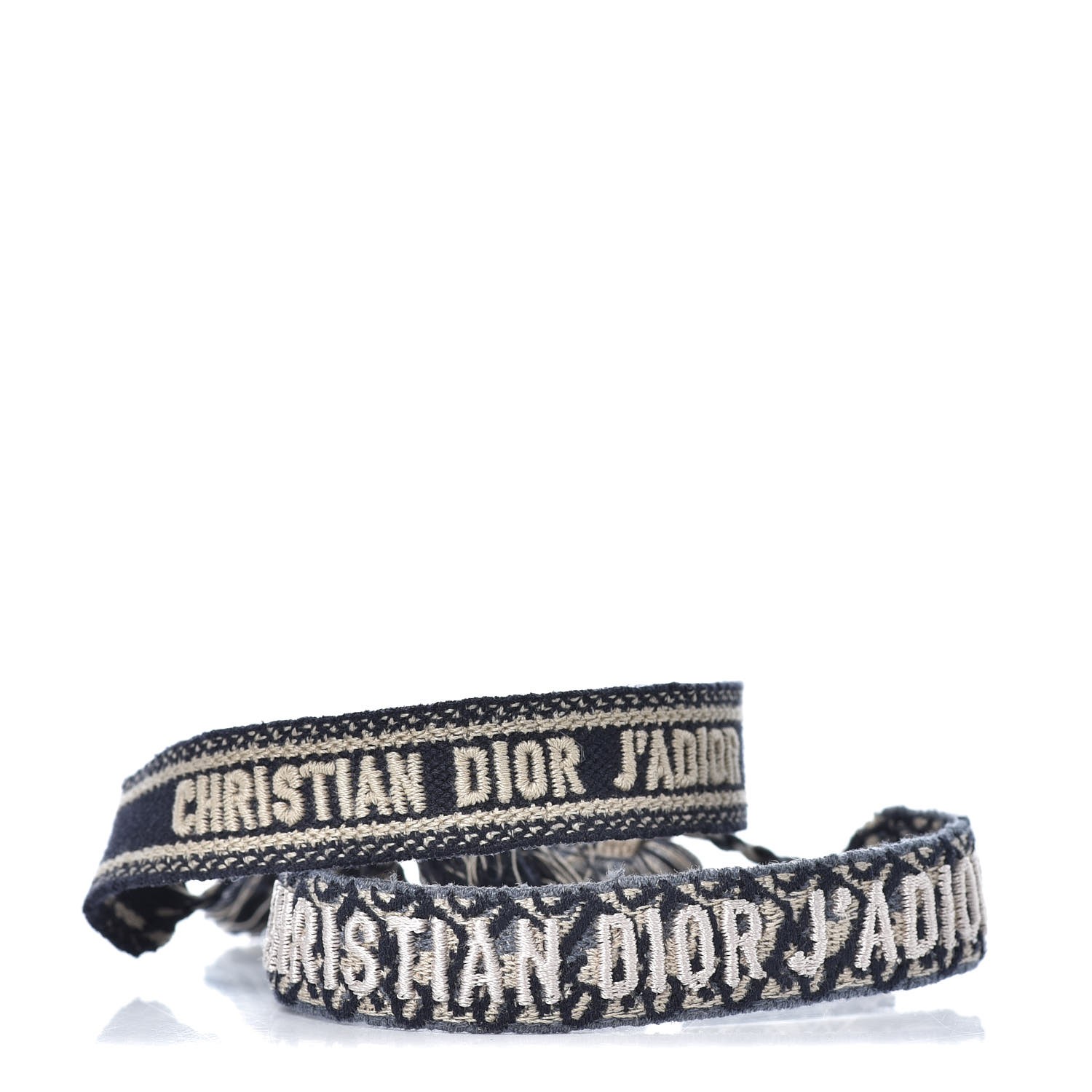 CHRISTIAN DIOR Woven Cotton J'Adior Friendship Bracelet Set Blue