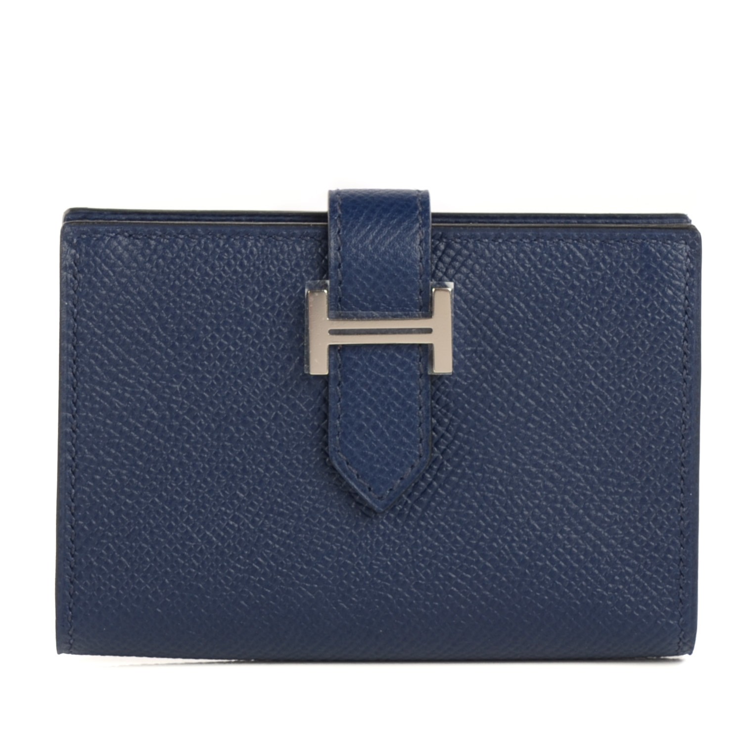 HERMES Epsom Bearn Card Holder Wallet Bleu Saphir 114962