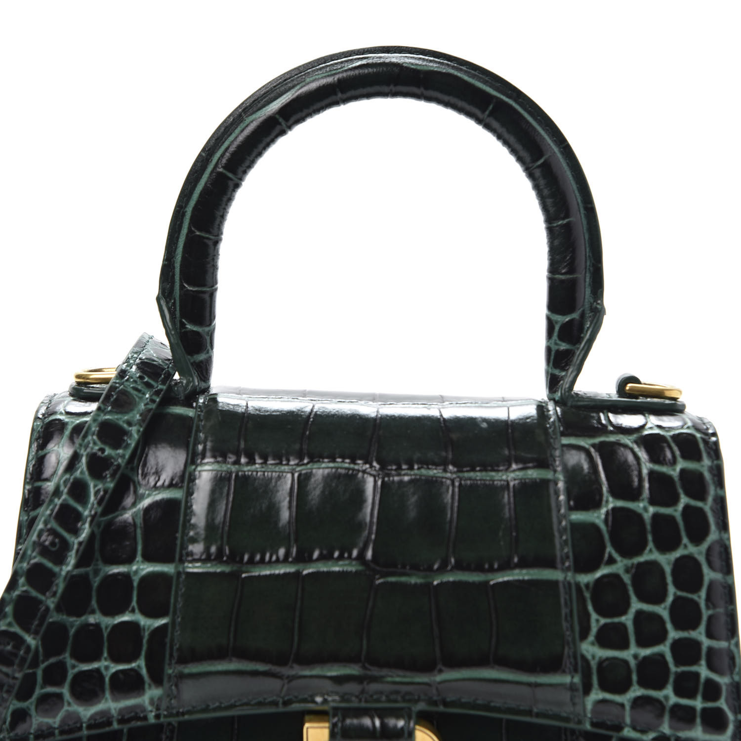 balenciaga hourglass bag crocodile green