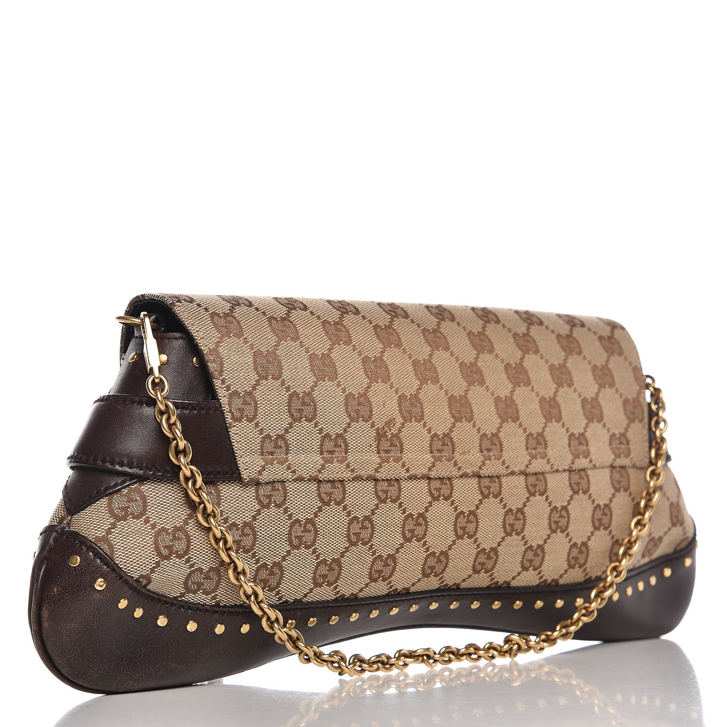 gucci monogram horsebit clutch