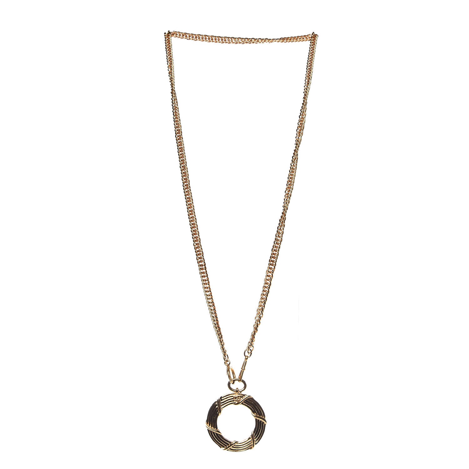 CHANEL Loupe Magnifying Glass Necklace Gold 309579