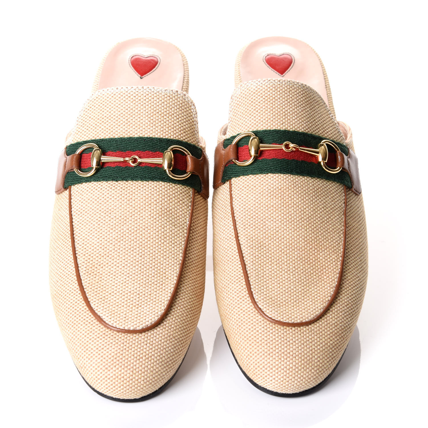 GUCCI Canvas Vintage Charlotte Princetown Slippers 39 Cuir 554570 ...