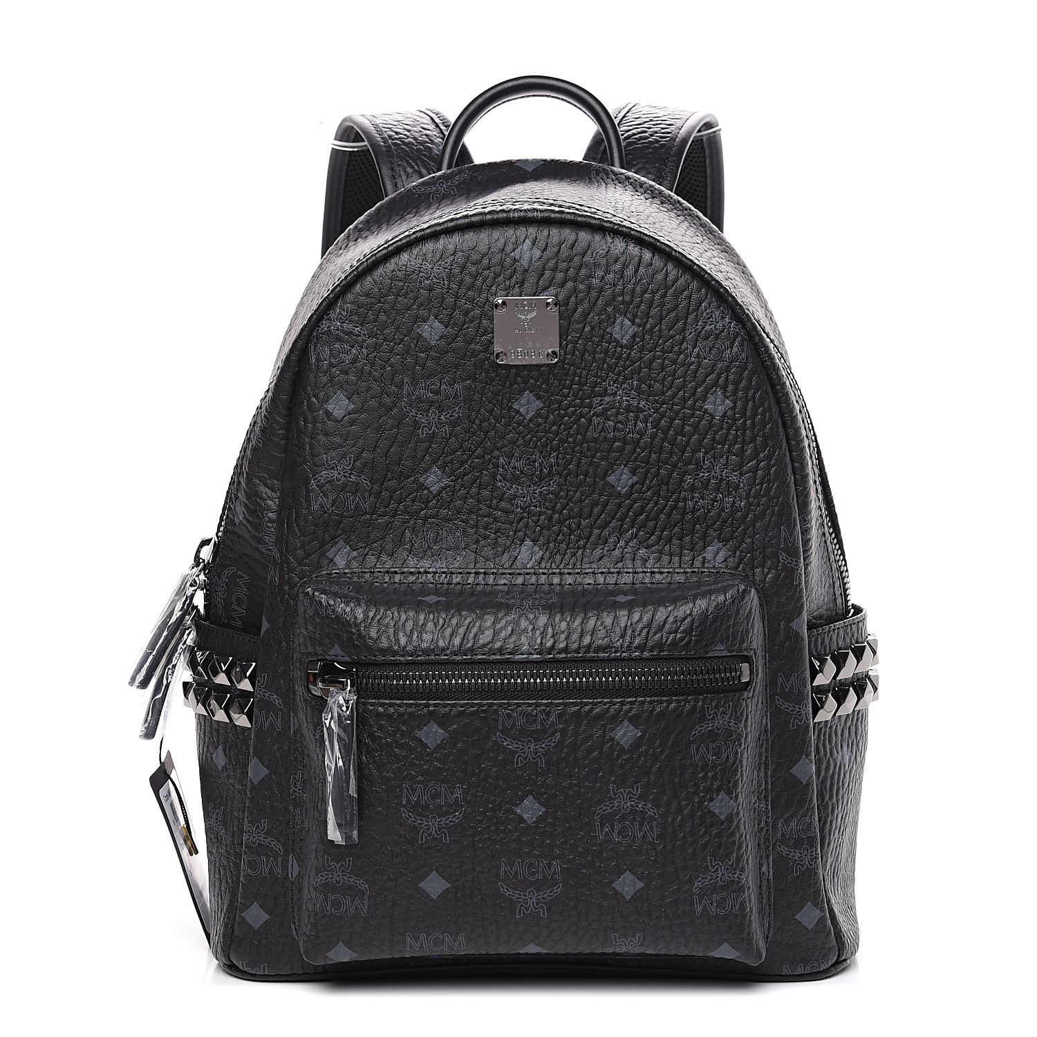 MCM Visetos Small Side Stud Stark Backpack Black 550932 | FASHIONPHILE