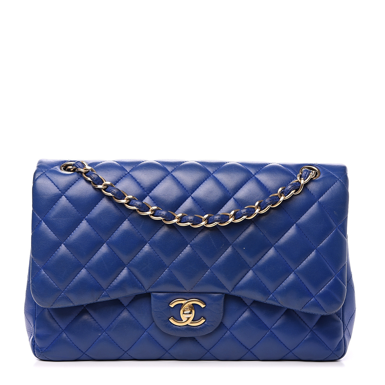 chanel flap blue