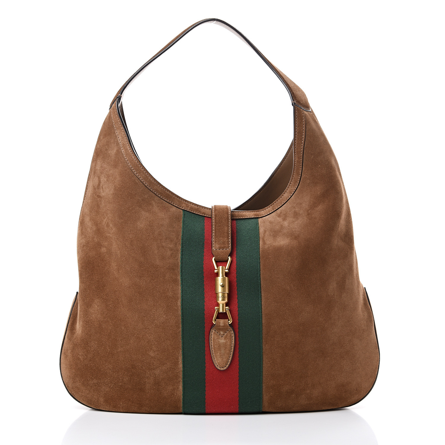 gucci brown suede hobo bag