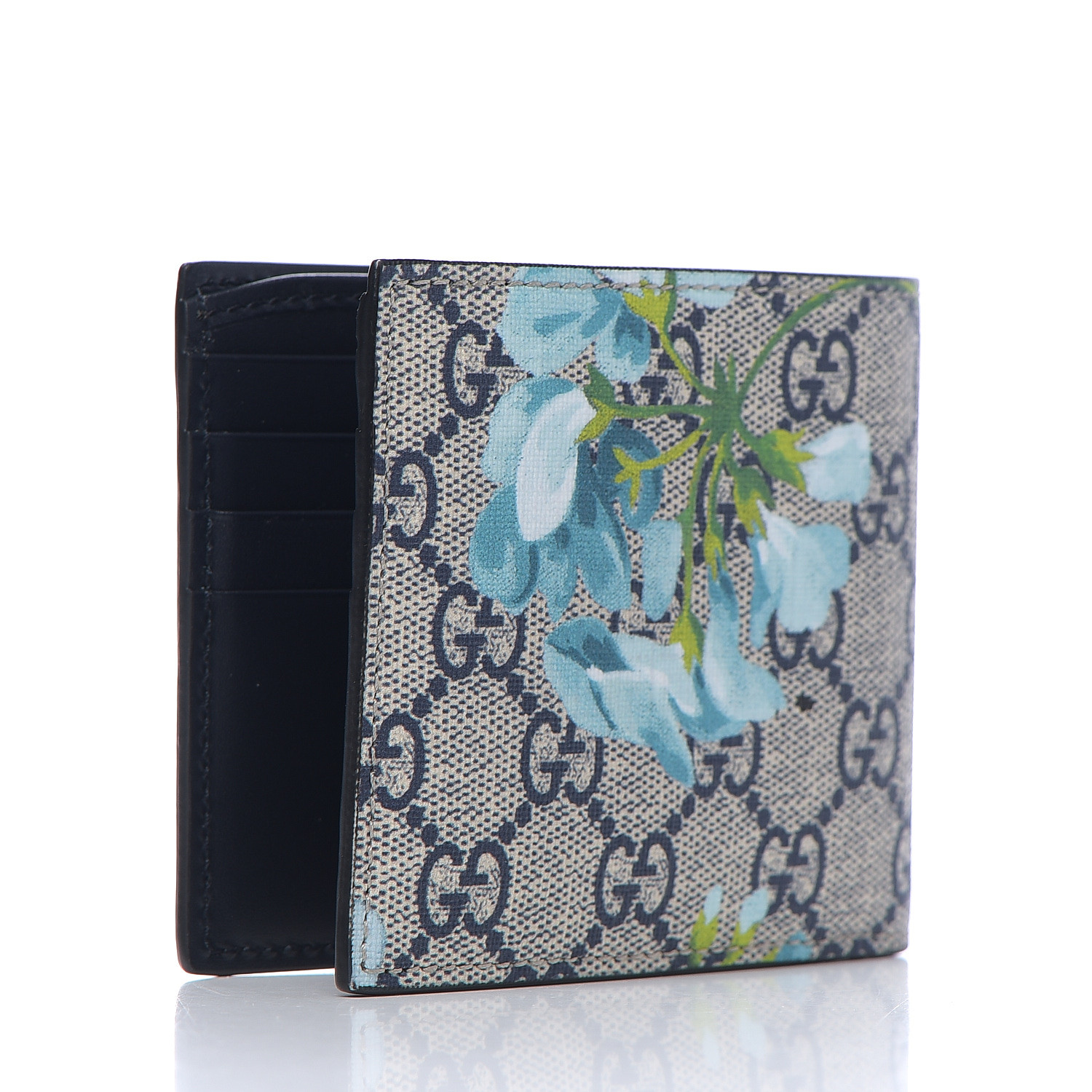 blue floral gucci wallet